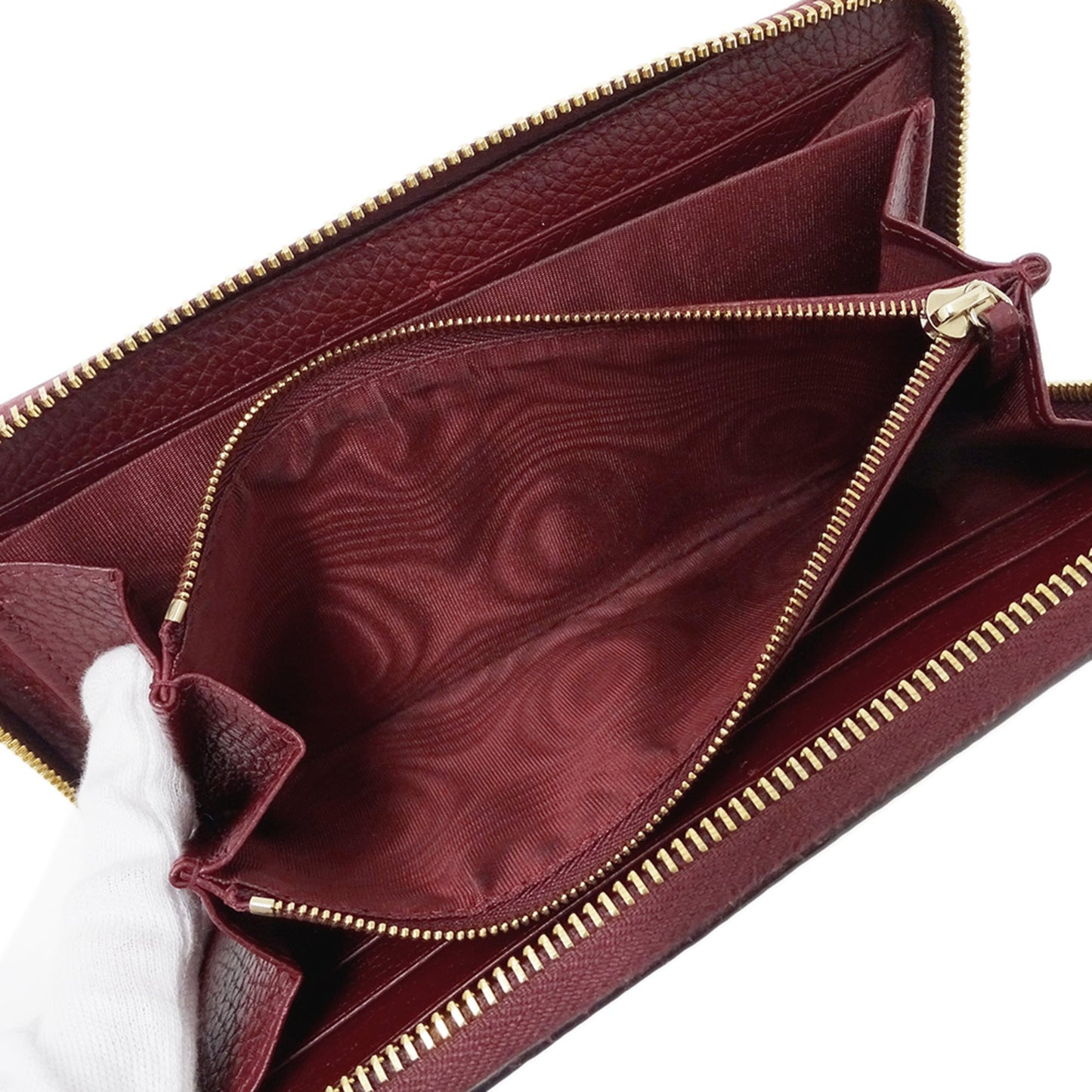 Gucci Bordeaux Leather Long Wallet (Bi-Fold) ( )