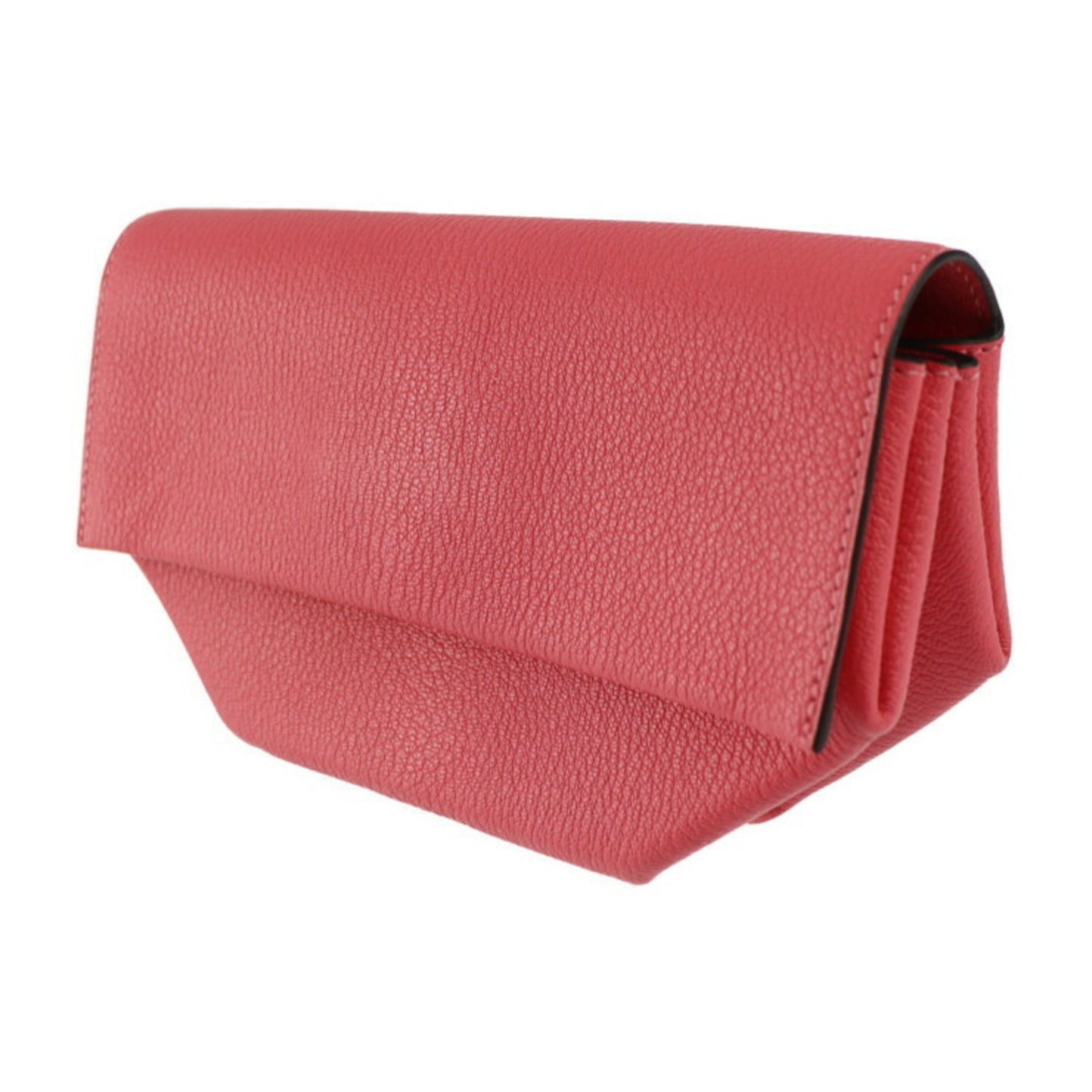 Hermes Sellier Silver Chevre Leather Clutch Bag Handbag Pouch ( )