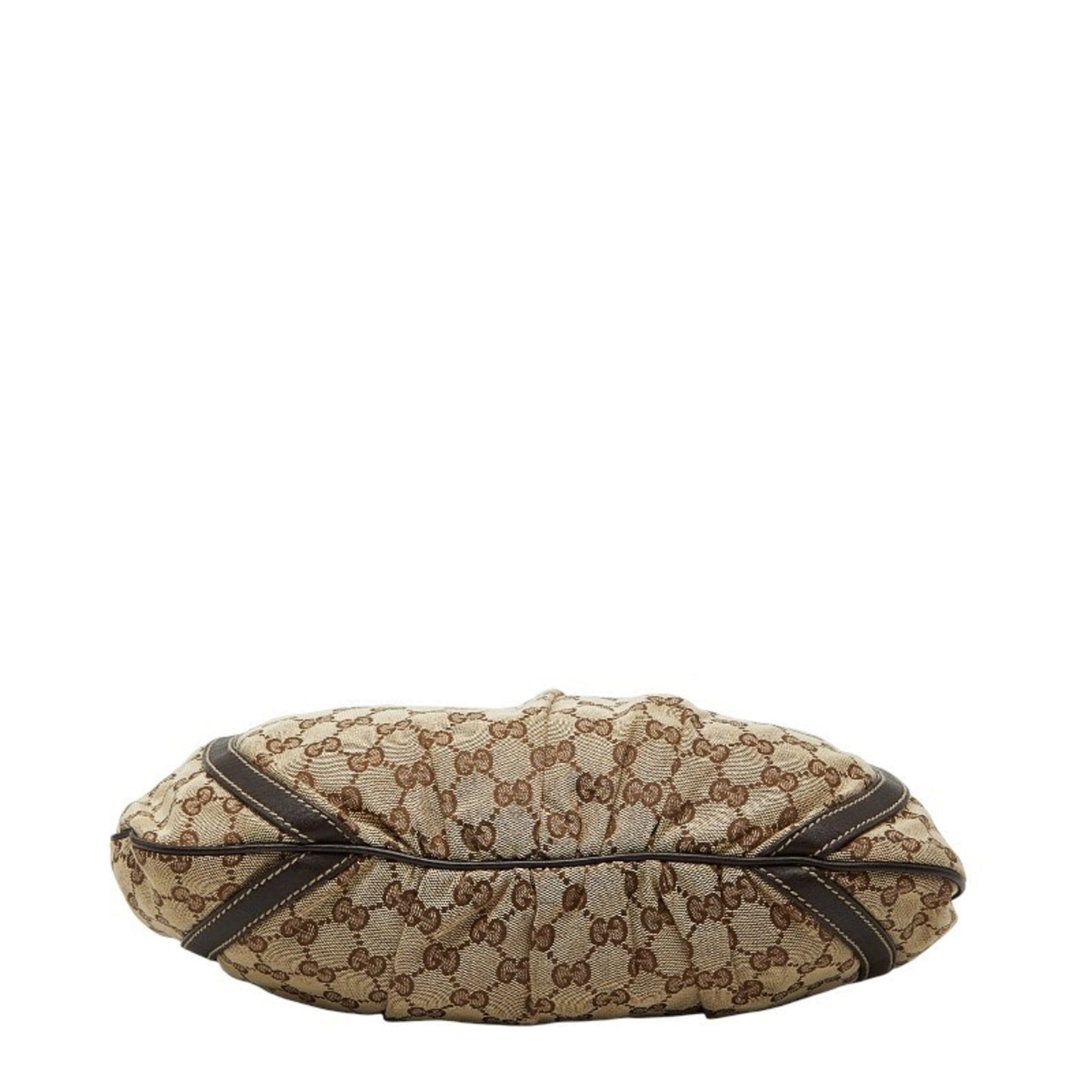 Gucci Beige Brown Canvas Leather Shoulder Bag ( )