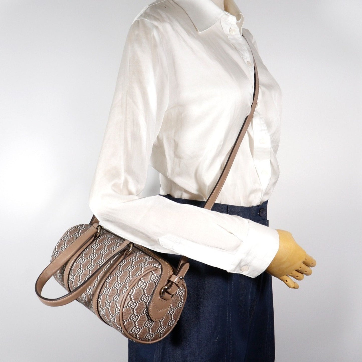 Gucci Brown Pvc Leather Handbag ( )
