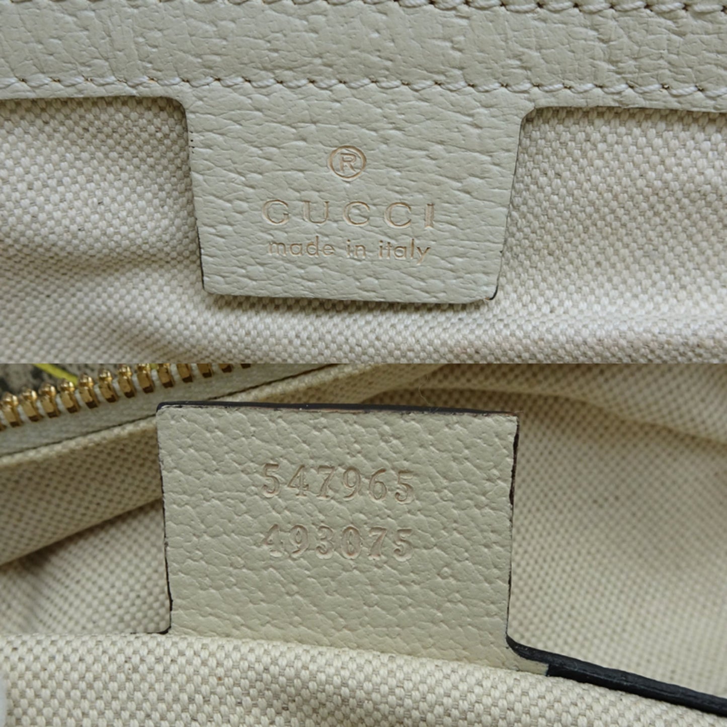 Gucci Beige White Gg Supreme Leather Backpack ( )