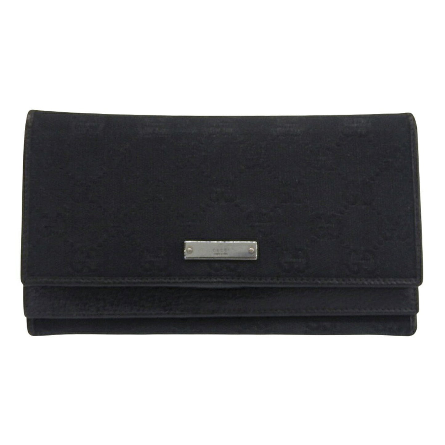 Gucci Black Gg Canvas Long Wallet (Bi-Fold) ( )
