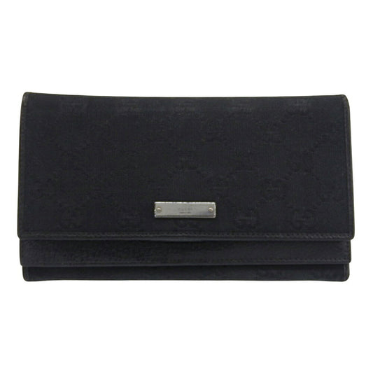 Gucci Black Gg Canvas Long Wallet (Bi-Fold) ( )