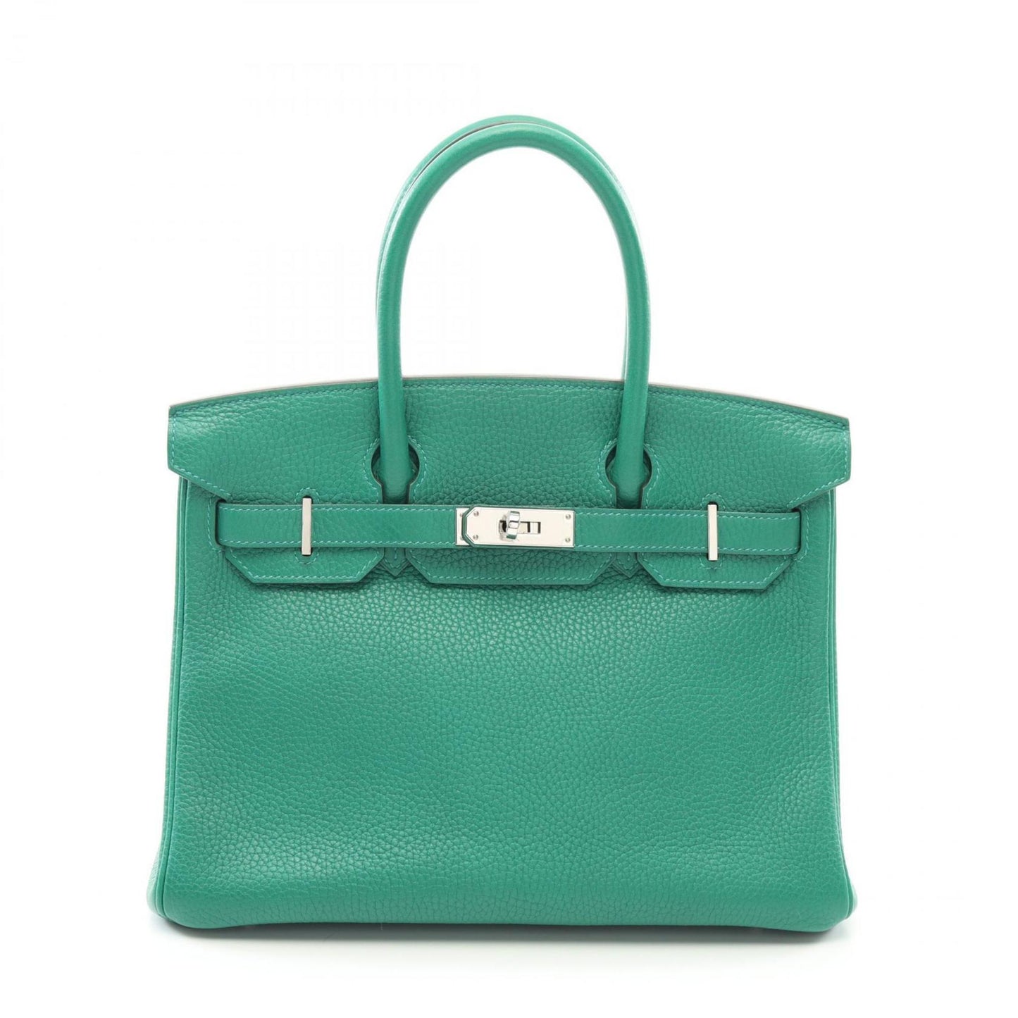 Hermes Green Khaki Vert Fonce Taurillon Clemence Leather Handbag ( )