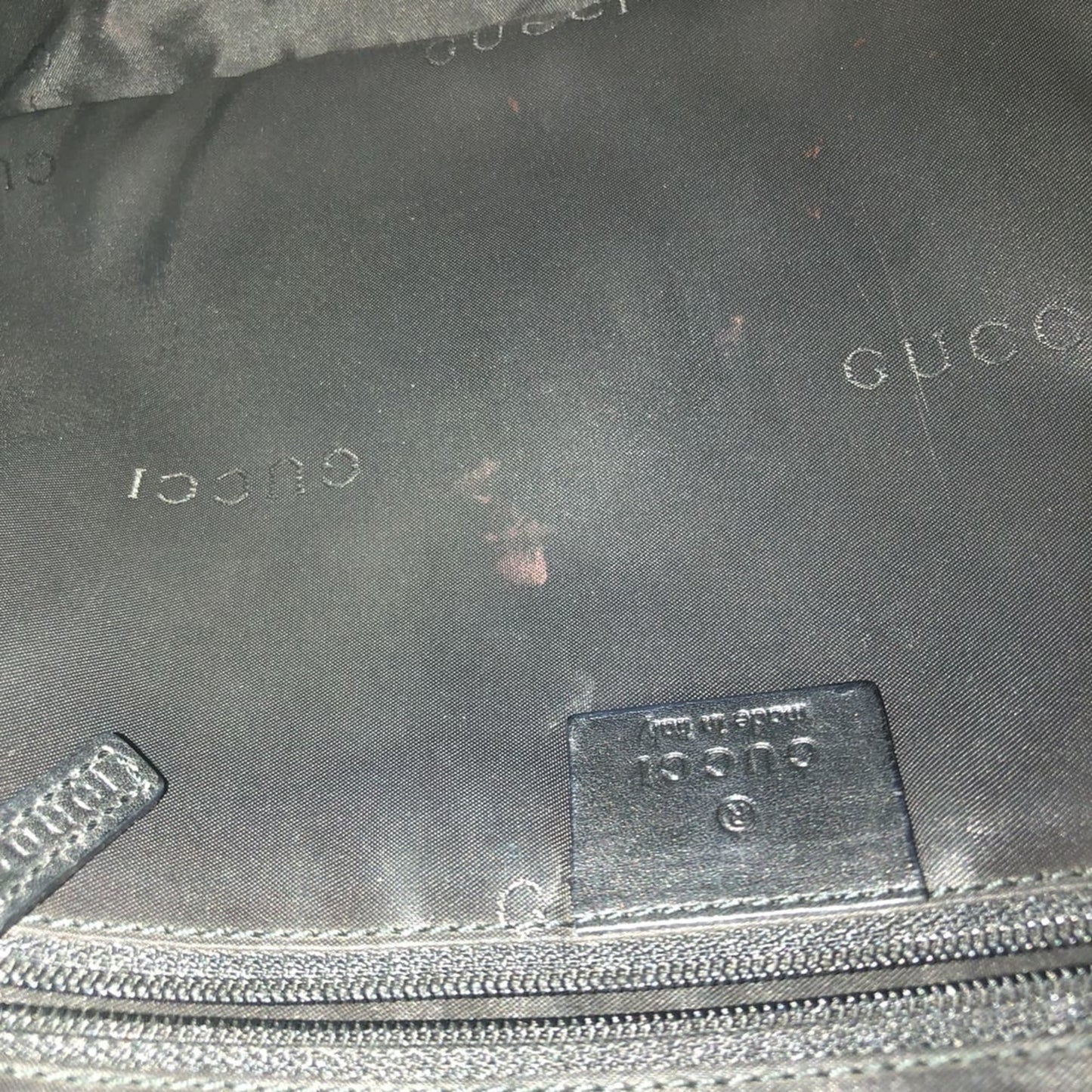 Gucci Black Bamboo Leather Handbag Shoulder Bag ( )