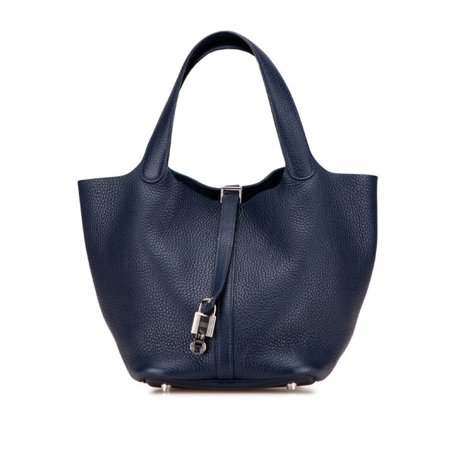Hermes Picotin Blue Nuit Navy Taurillon Clemence Leather Handbag ( )