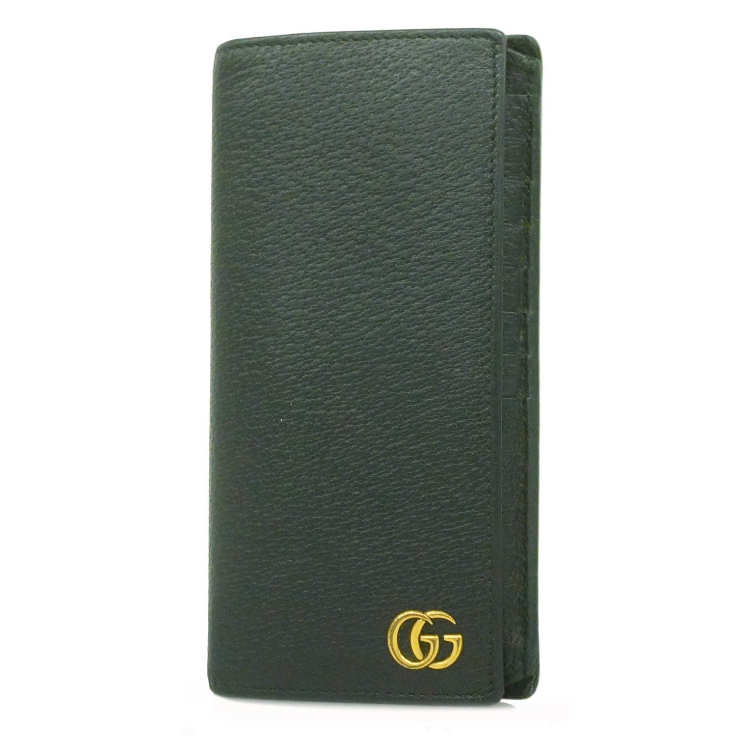 GUCCI Auth  GG Marmont 428740 Women's Leather Long Wallet [bi-fold] Black