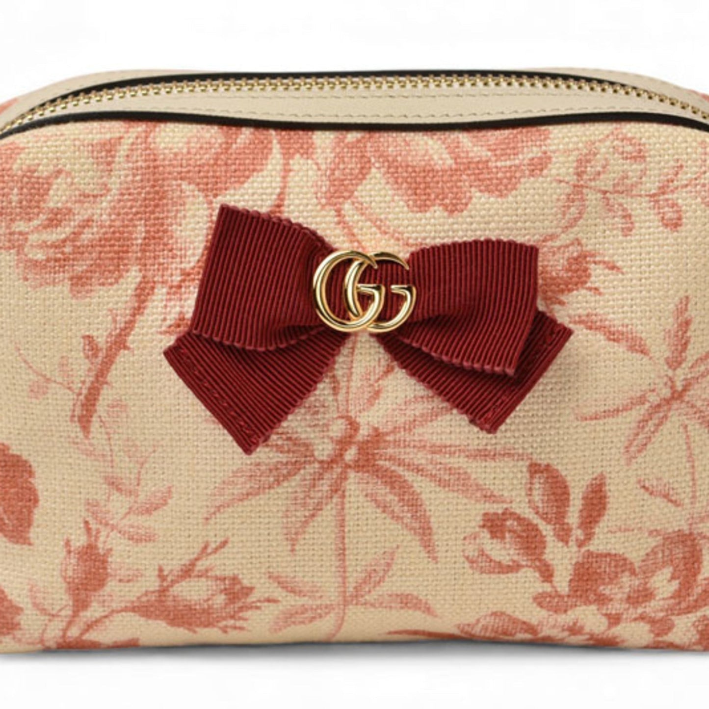 Gucci Pink White Canvas Pouch ( )