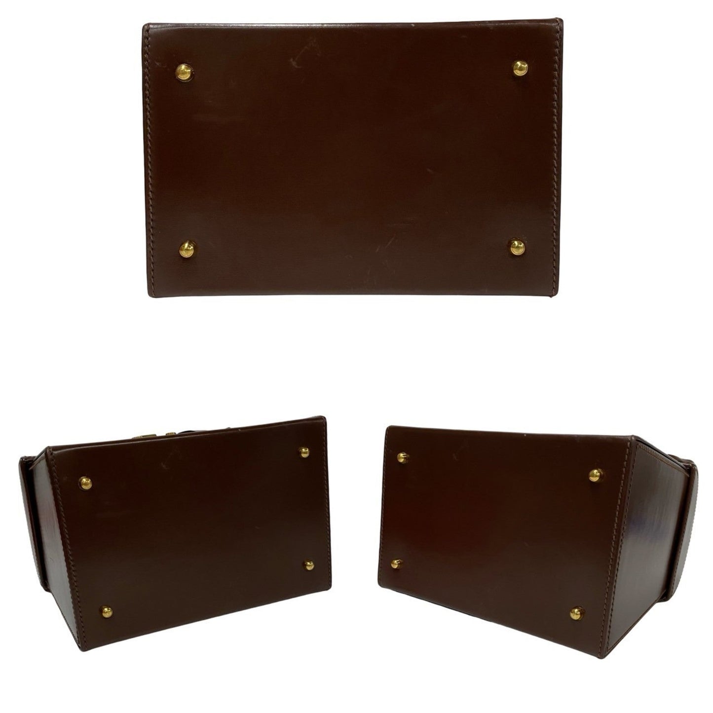 Gucci Brown Leather Handbag Tote Bag ( )