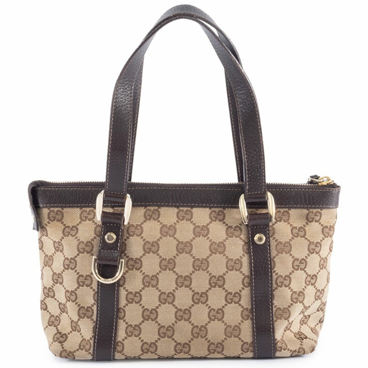 Gucci Gg Canvas Beige Brown Gg Canvas Leather Tote Bag ( )