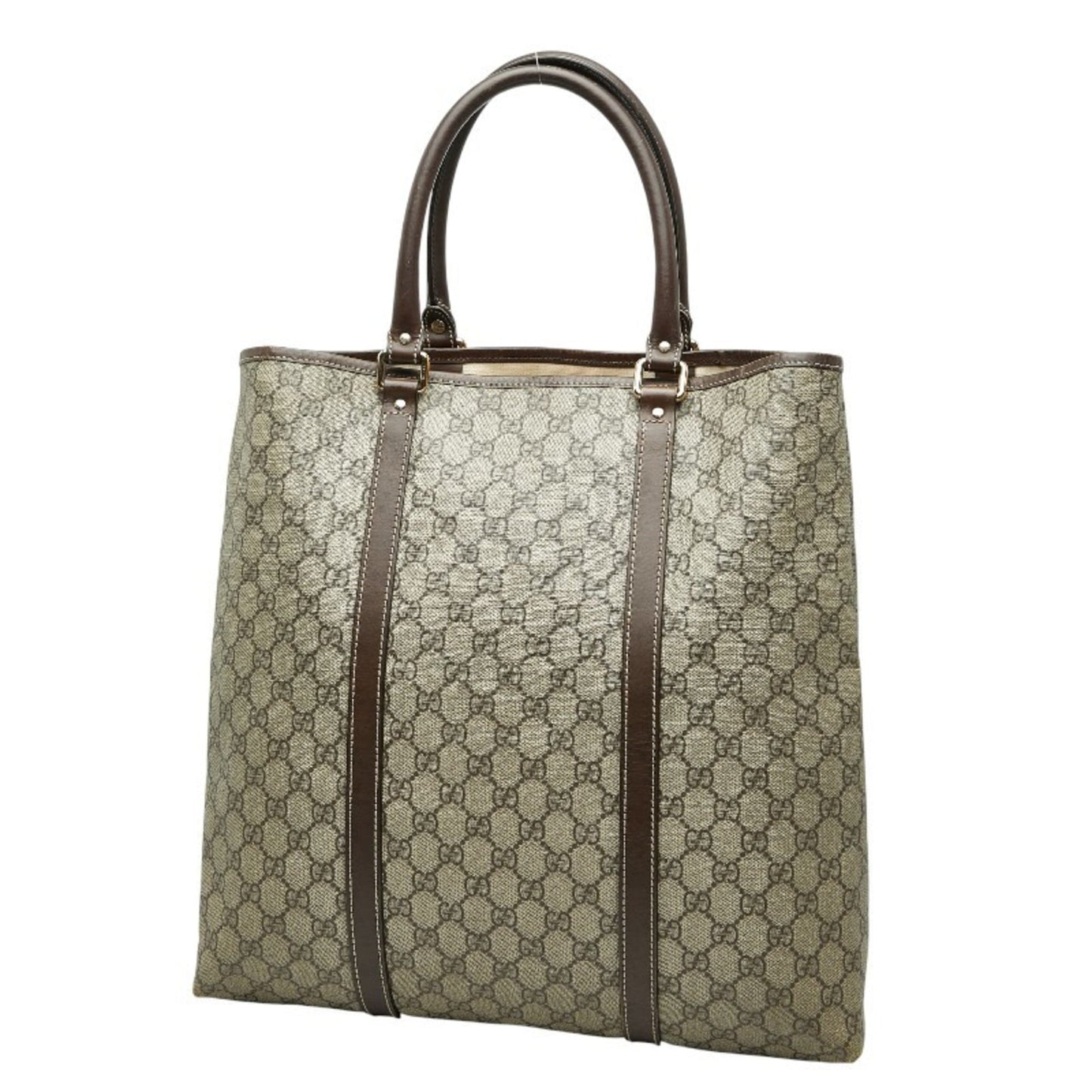 Gucci Beige Brown Pvc Leather Tote Bag ( )