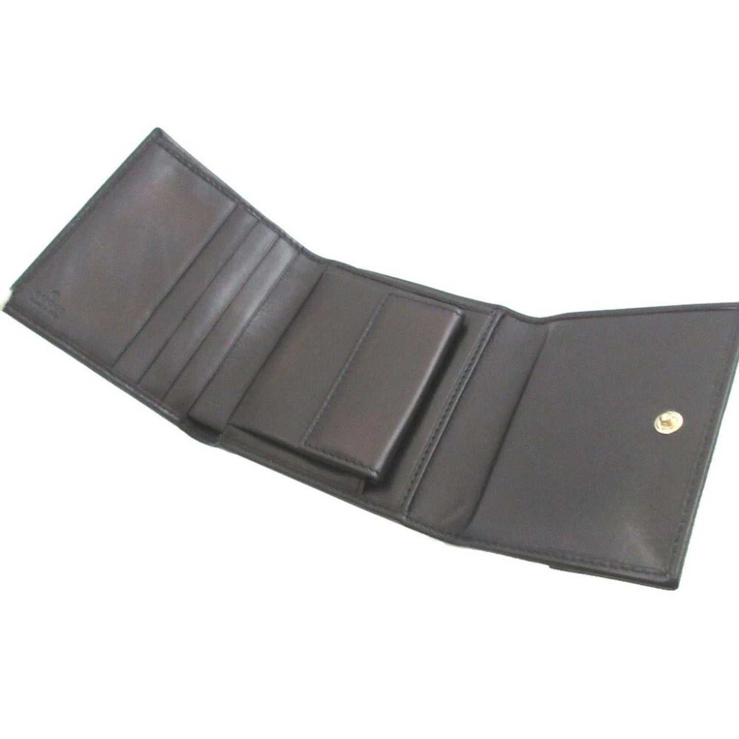 Gucci Black Gg Canvas Leather Wallet (Tri-Fold) ( )