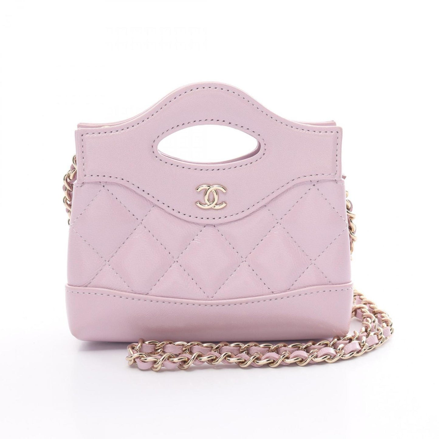 CHANEL Chanel 31 Nano Shoulder Bag Leather Women's Purple