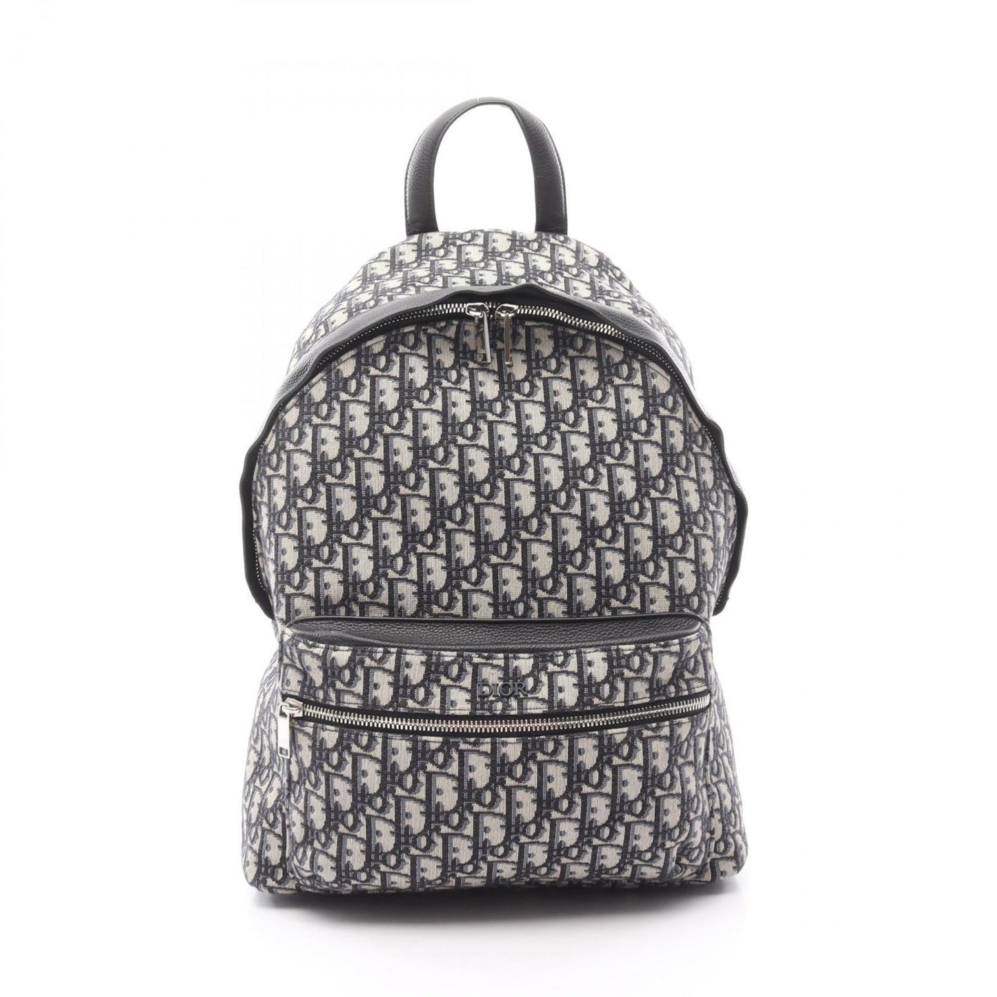 Christian Dior Beige Black Blue Canvas Leather Backpack ()