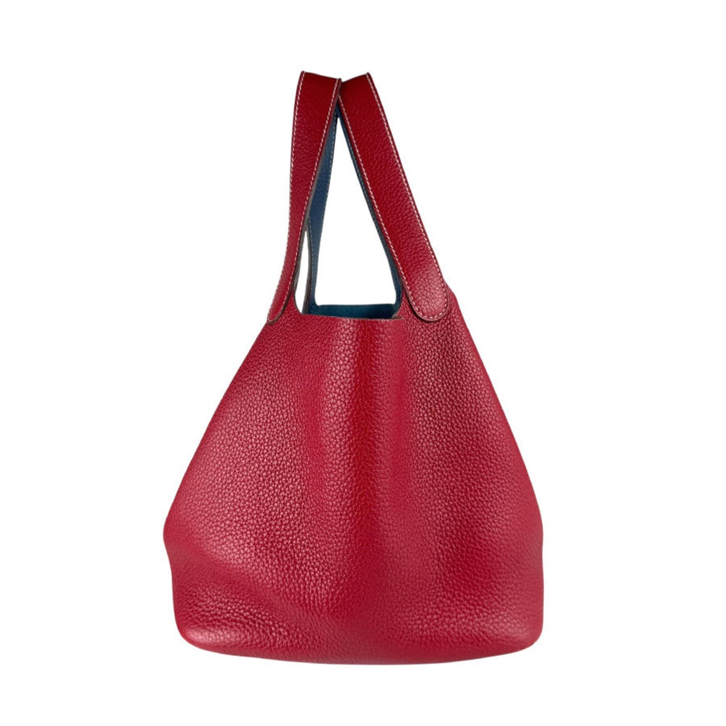 Hermes Colvert Rouge Casaque Taurillon Clemence Leather Handbag ( )