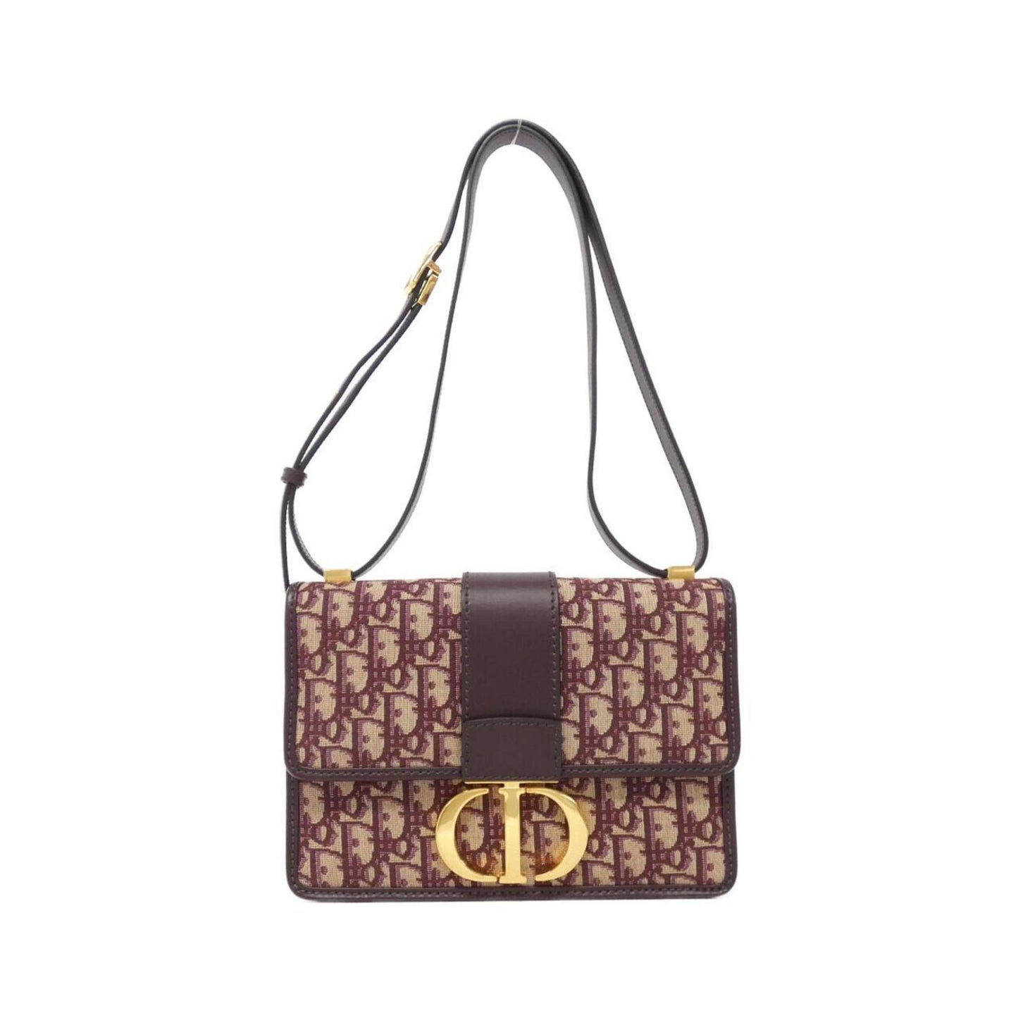 Christian Dior Burgundy Canvas Shoulder Bag ()