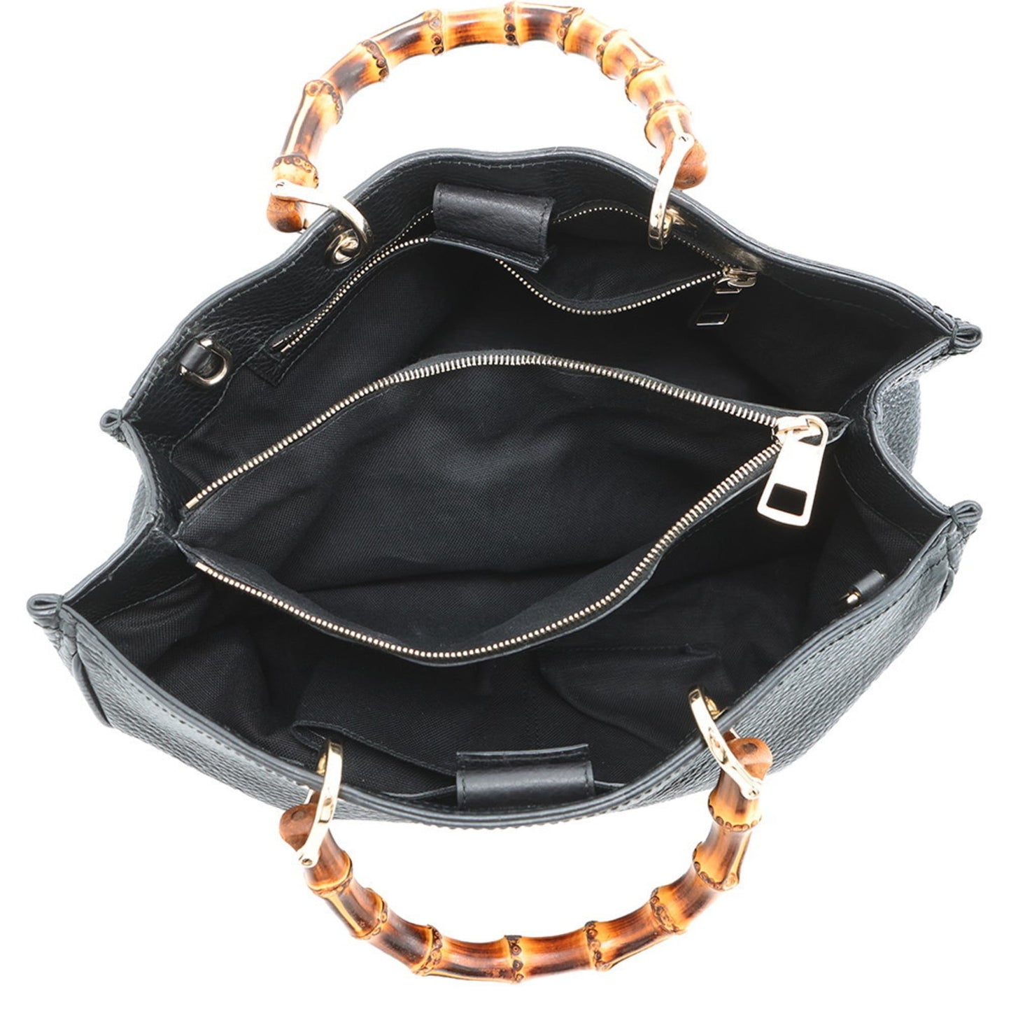 Gucci Black Leather Handbag Shoulder Bag ( )