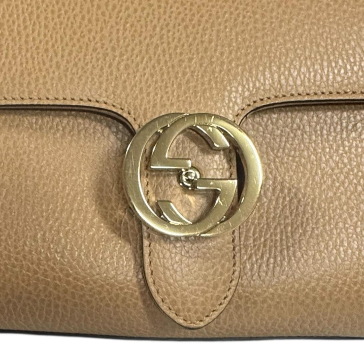Gucci Beige Leather Shoulder Bag ( )