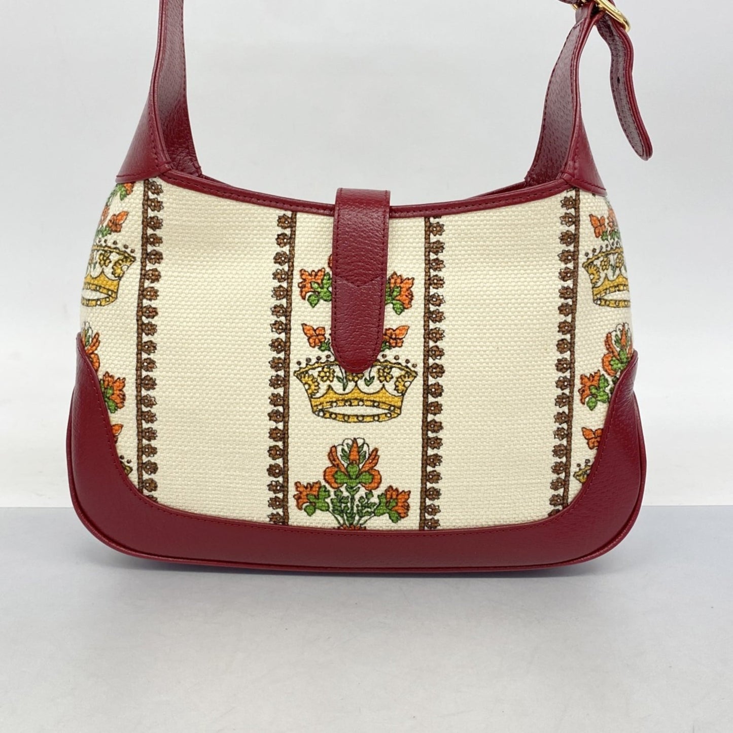 Gucci Beige Multi-Color Canvas Shoulder Bag ( )
