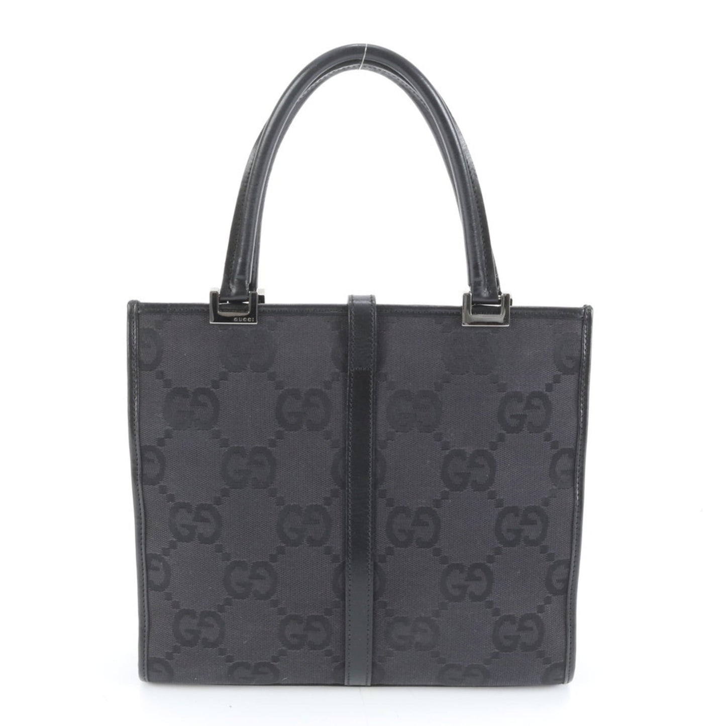 Gucci Black Leather Canvas Tote Bag ( )
