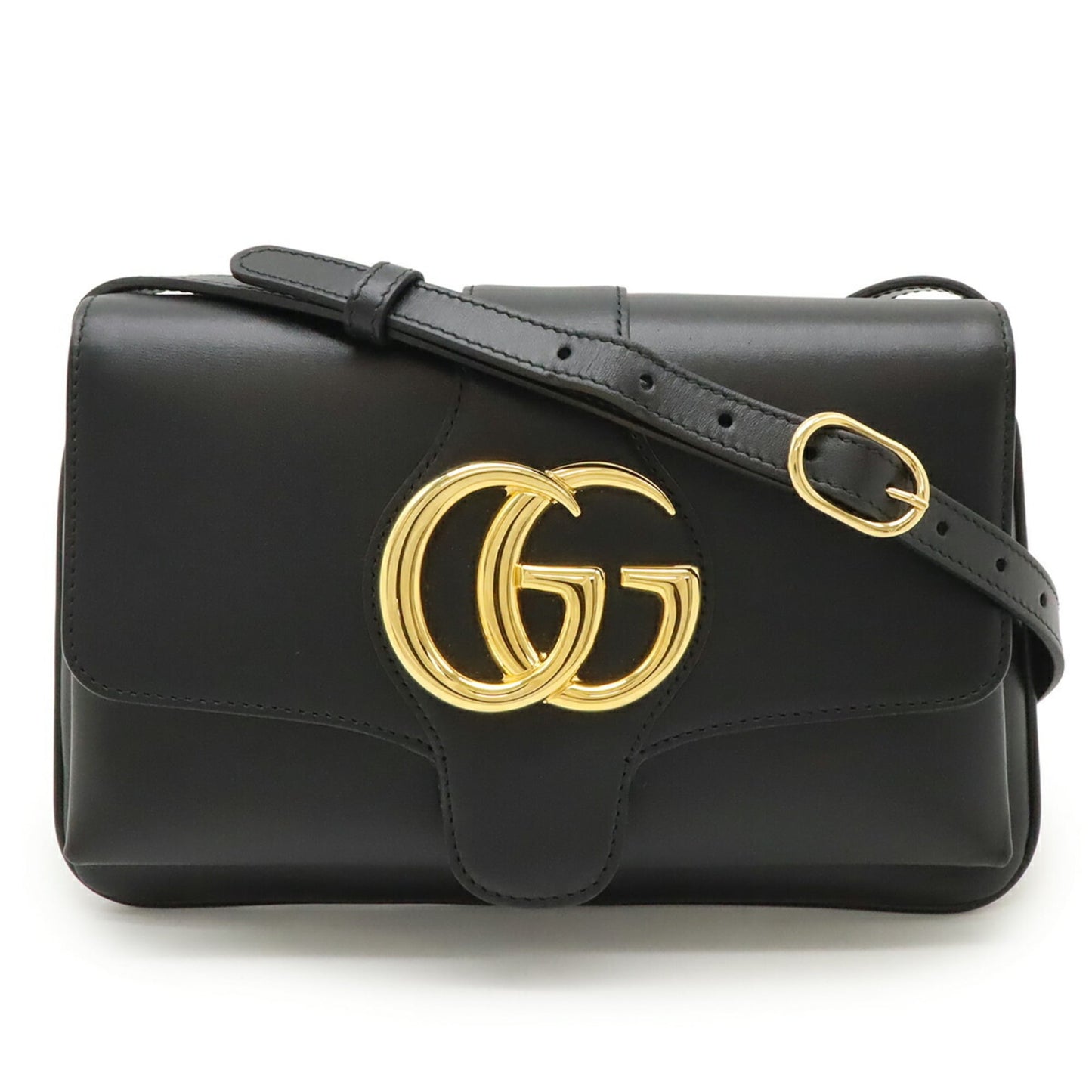 Gucci Gg Marmont Black Leather Pochette Shoulder Bag ( )