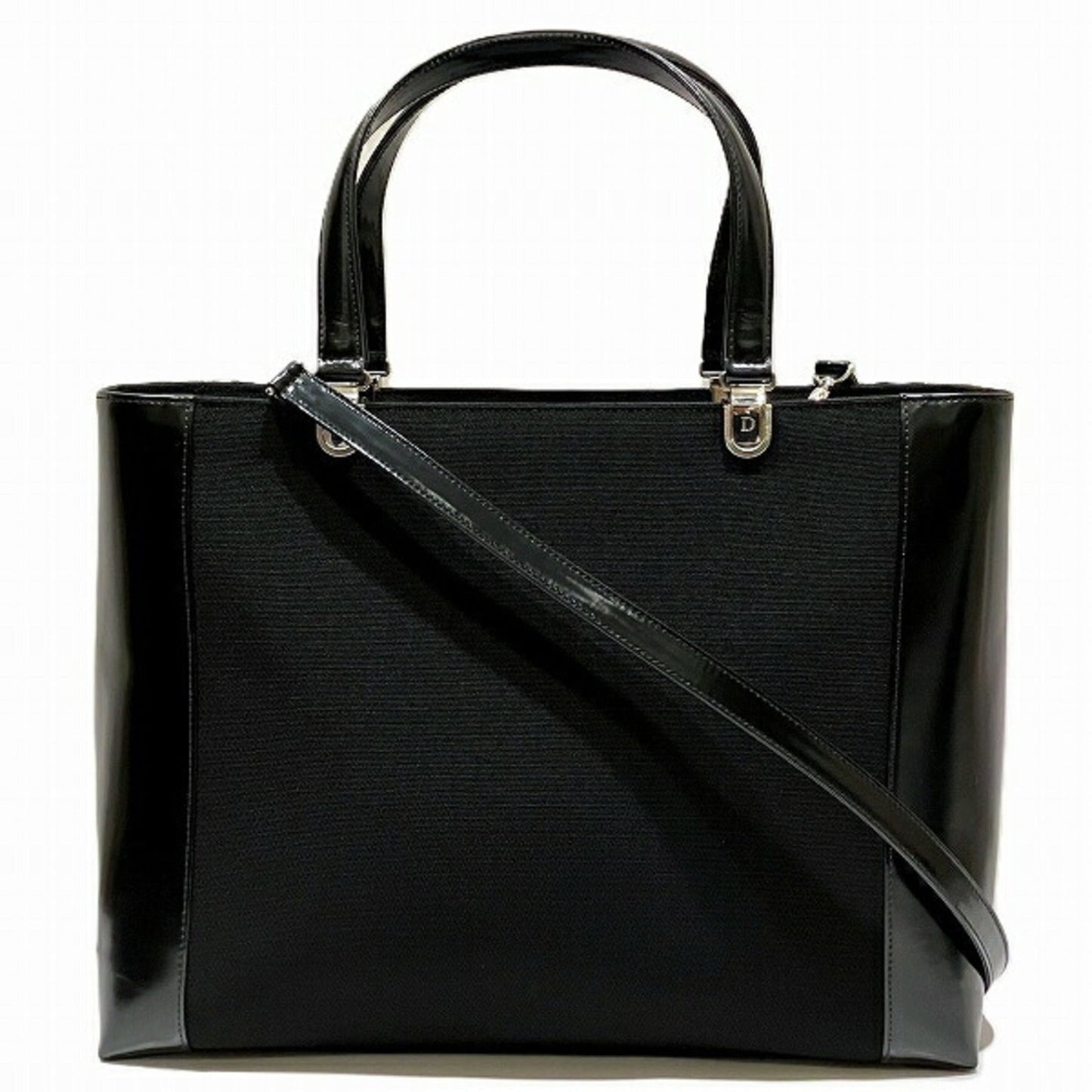 Christian Dior Black Canvas Pouch Shoulder Bag Tote Bag ()