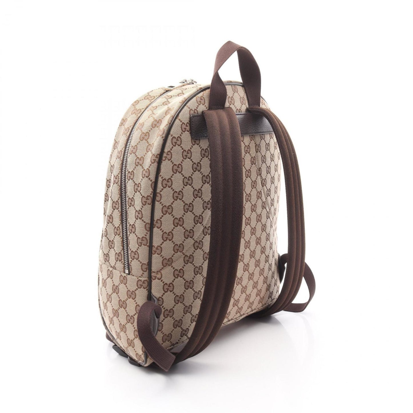 Gucci Gg Canvas Beige Brown Gg Canvas Leather Backpack ( )