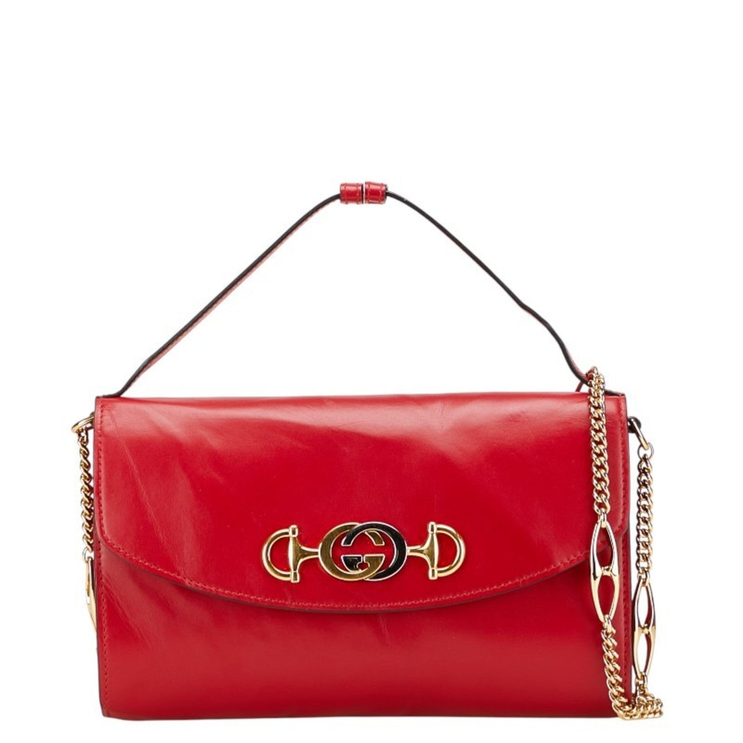 Gucci Red Color Leather Handbag Shoulder Bag ( )