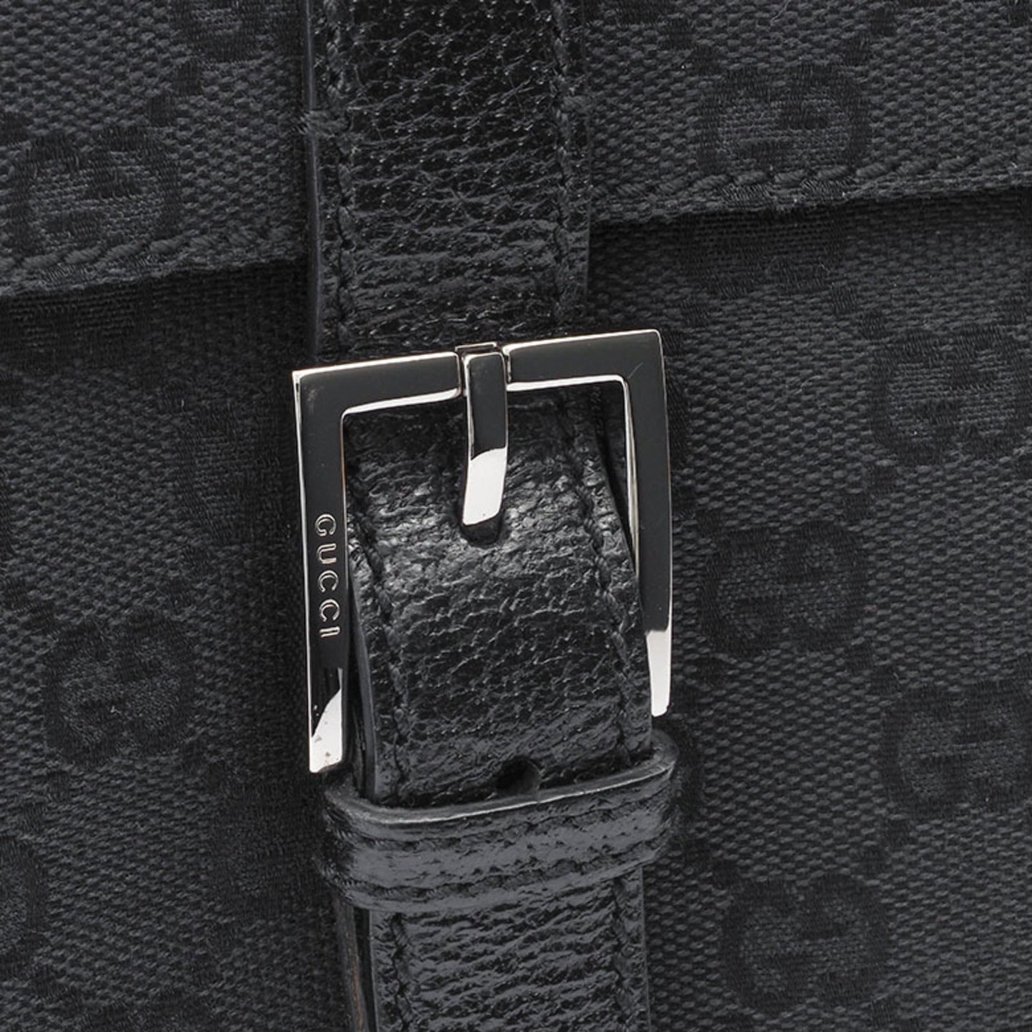 Gucci Gg Canvas Black Canvas Leather Shoulder Bag ( )