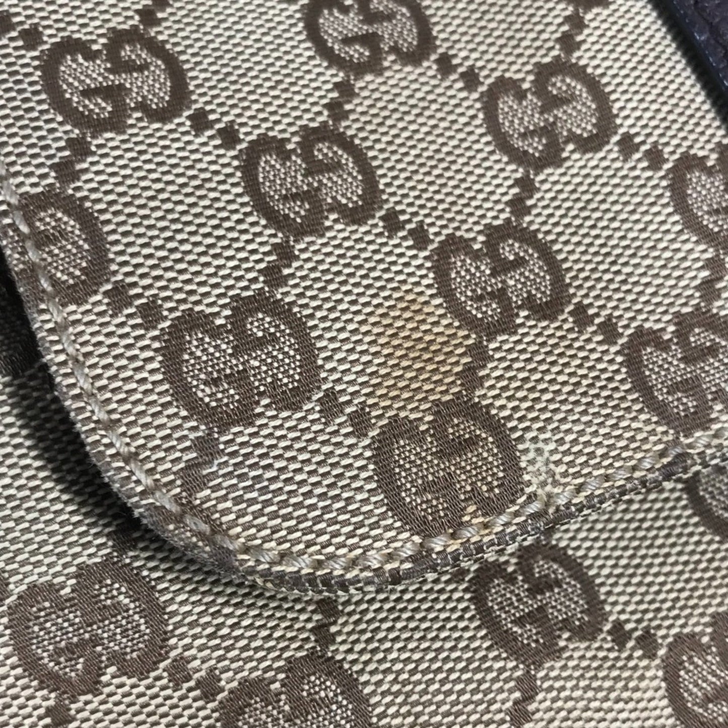 Gucci Beige Dark Brown Gg Canvas Backpack ( )