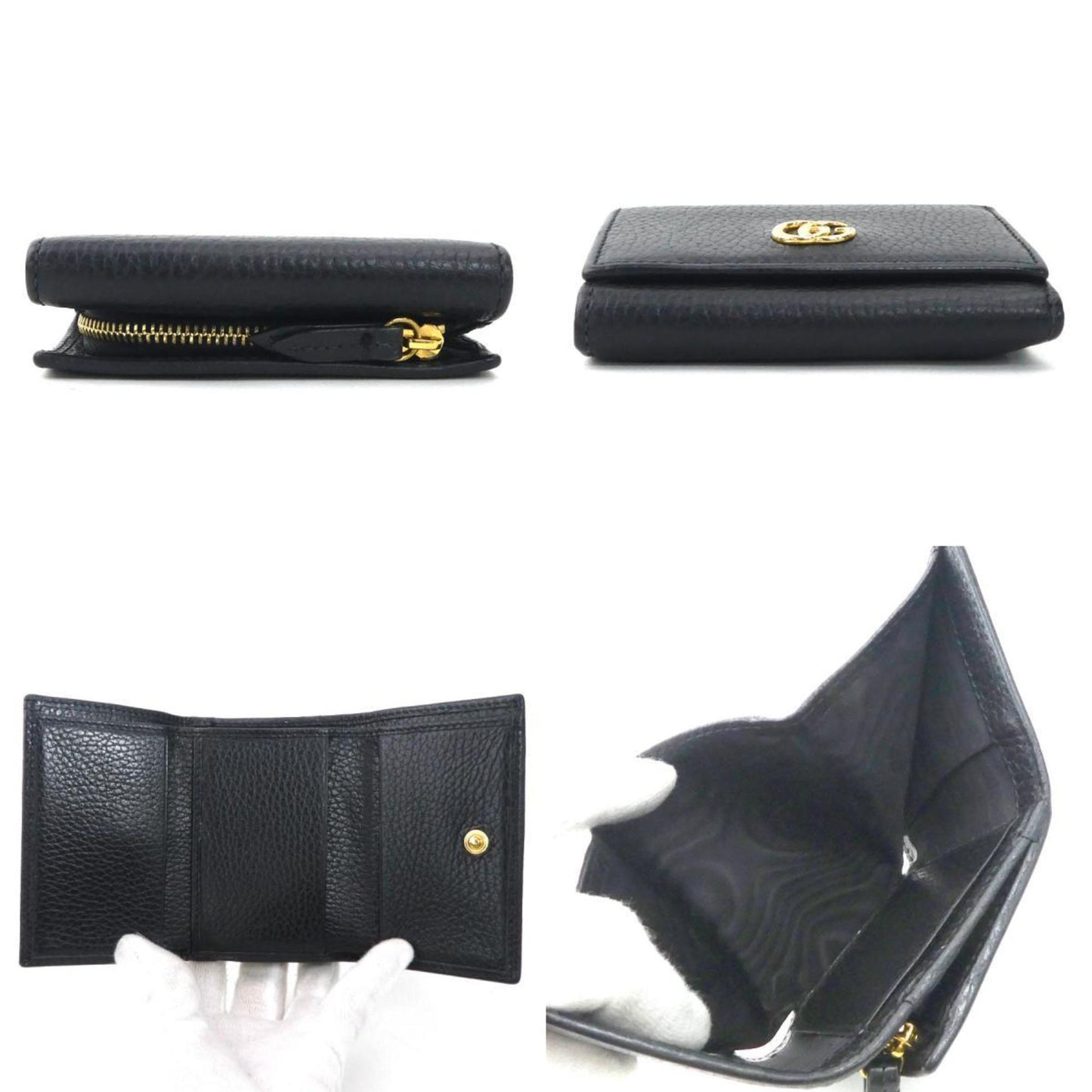 Gucci Black Leather Wallet (Tri-Fold) ( )