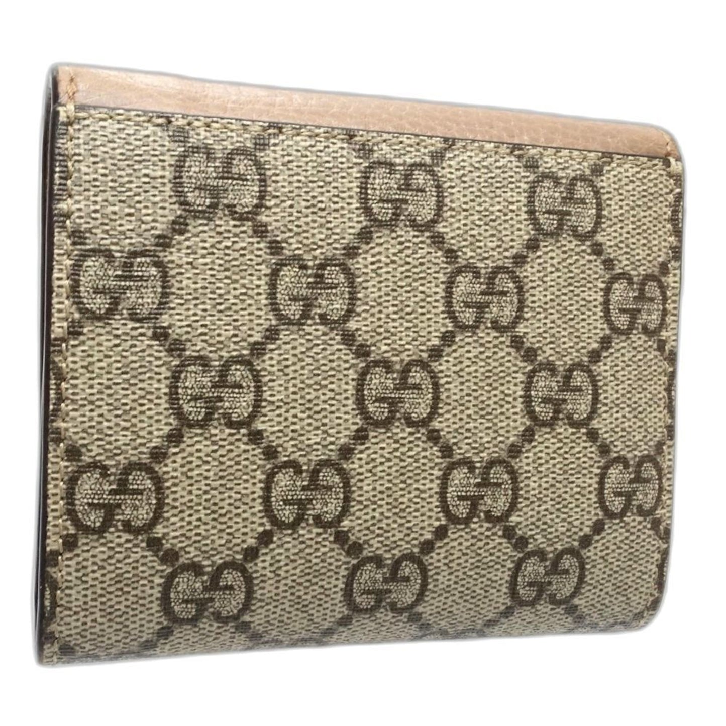 Gucci Beige Pink Beige Canvas Leather Wallet (Bi-Fold) ( )