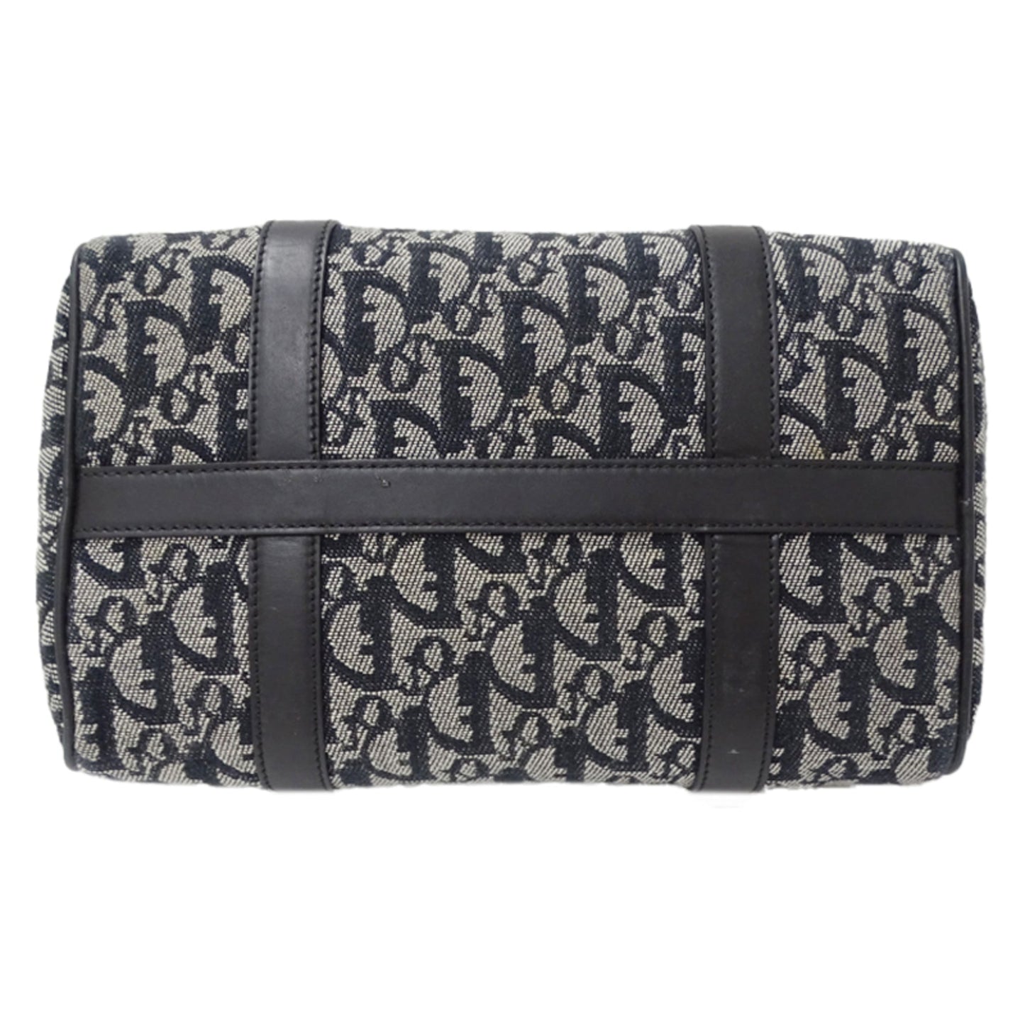 Christian Dior Black Canvas Boston Bag Handbag ()
