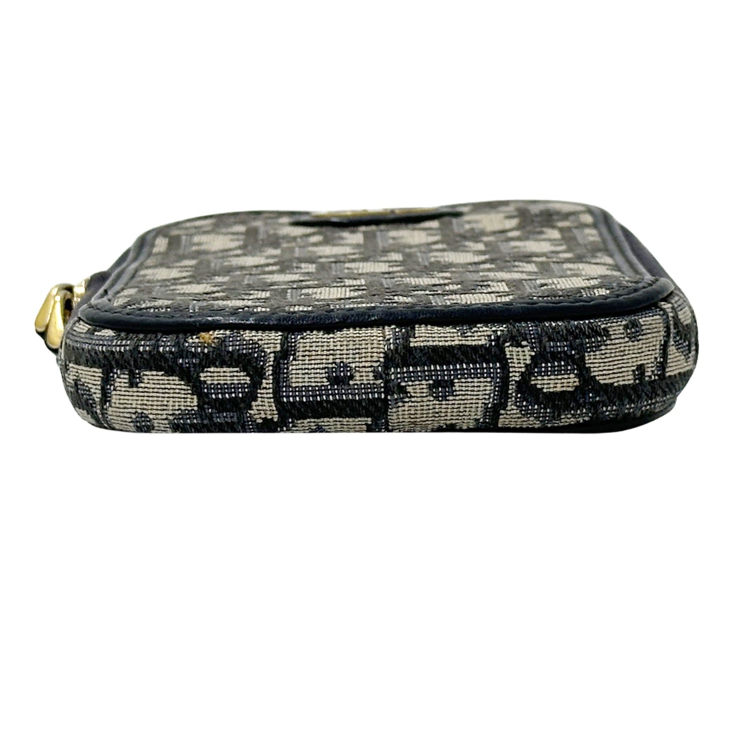 Christian Dior Beige Navy Jacquard Shoulder Bag ()