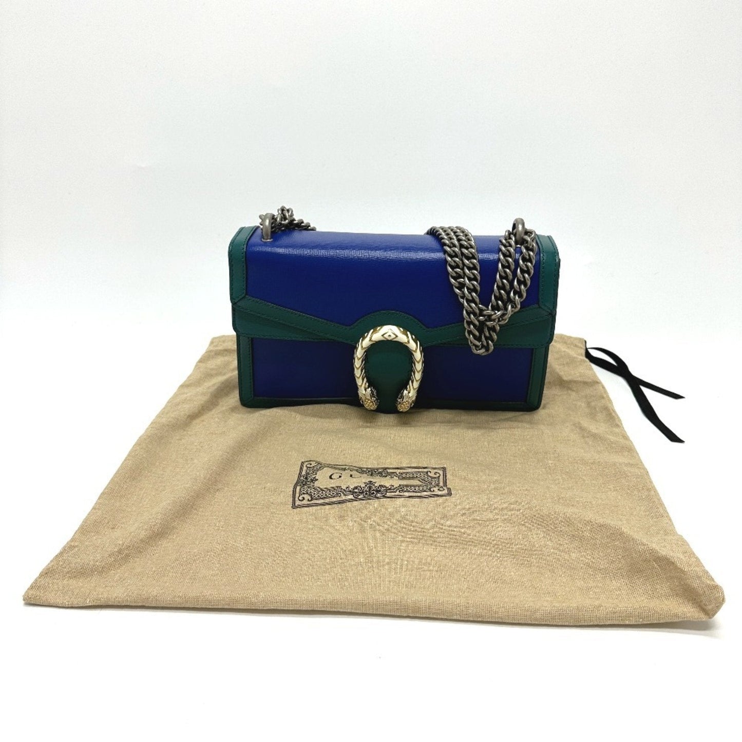Gucci Blue Green Leather Shoulder Bag ( )