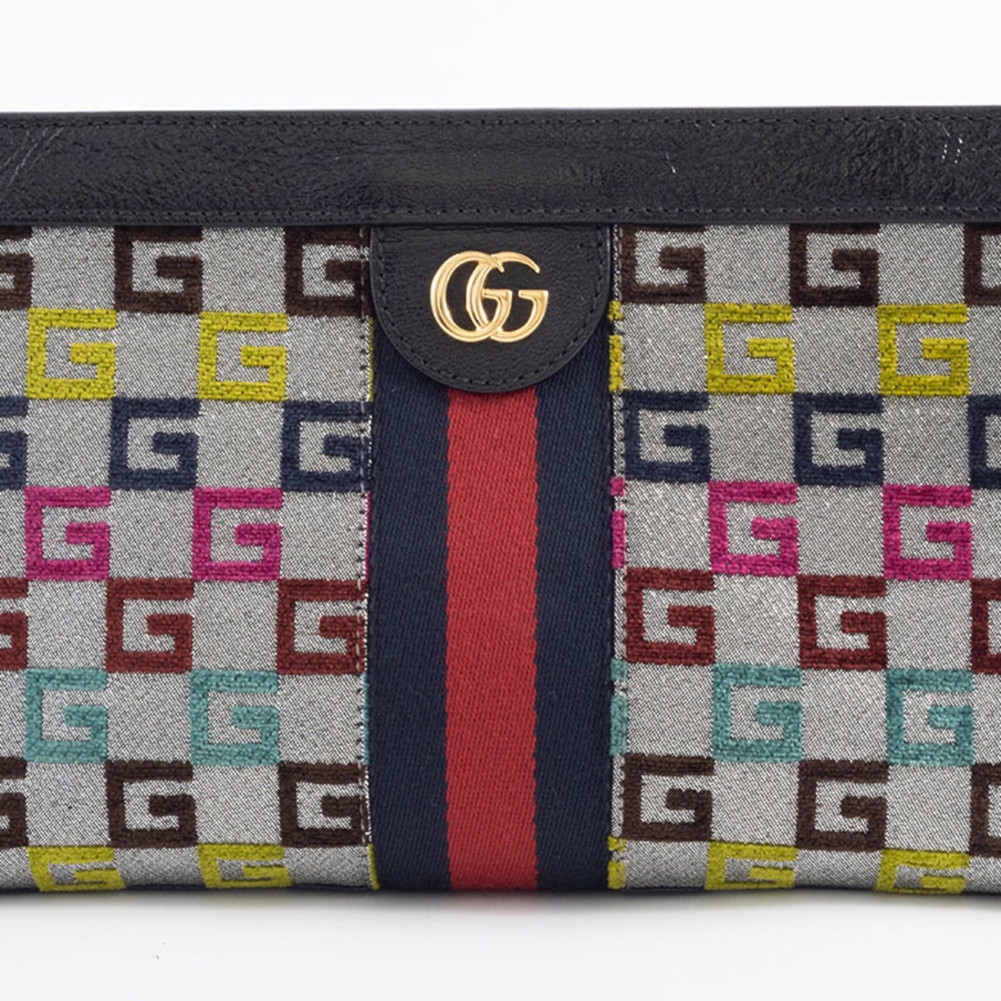 Gucci Multi-Color Canvas Leather Shoulder Bag ( )