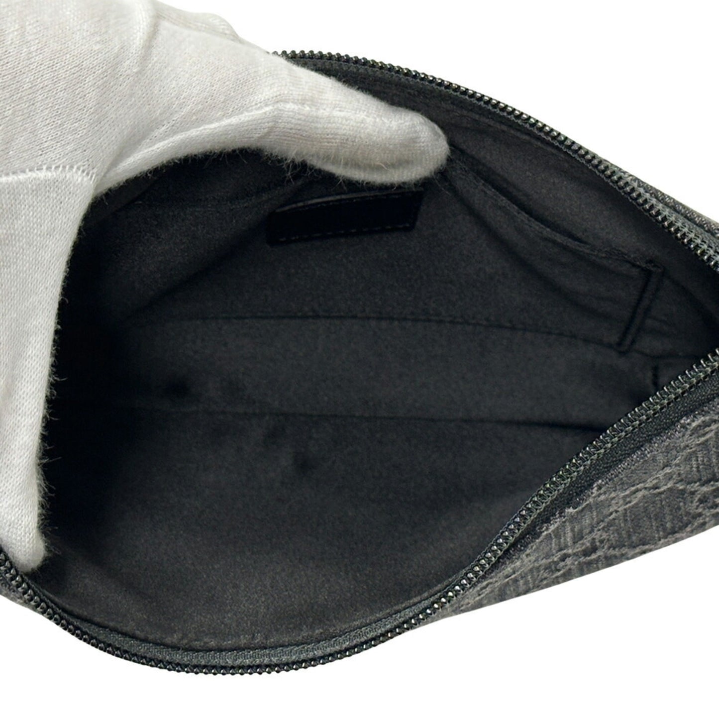 Gucci Black Gray Denim Leather Shoulder Bag ( )