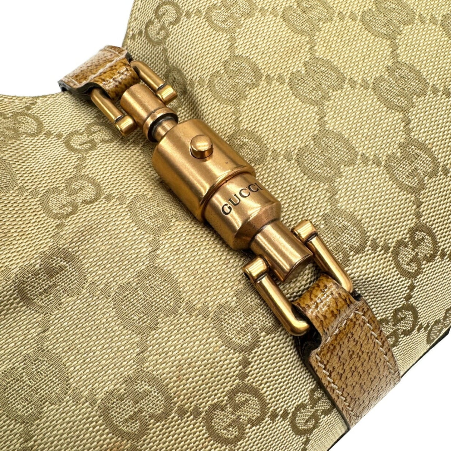 Gucci New Jackie Beige Gg Canvas Handbag ( )