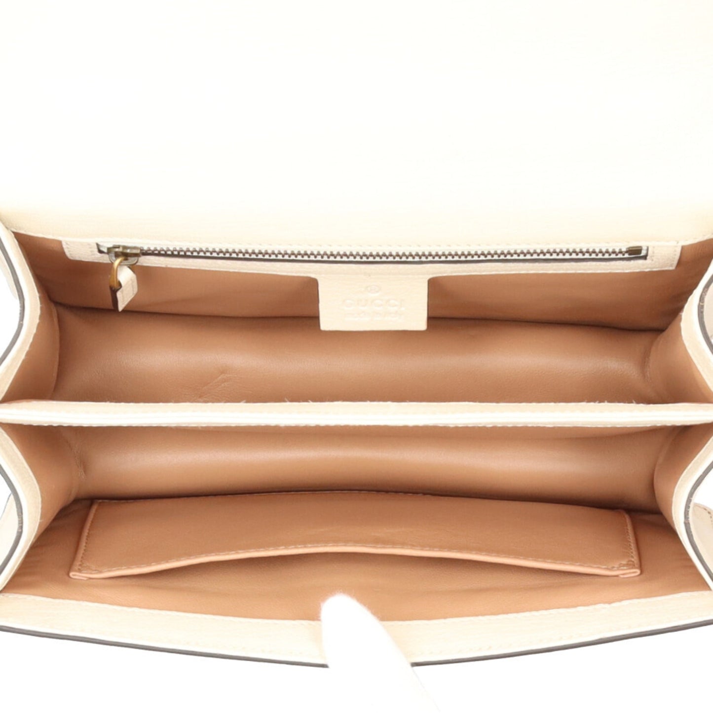 Gucci Beige Red Color Leather Shoulder Bag ( )