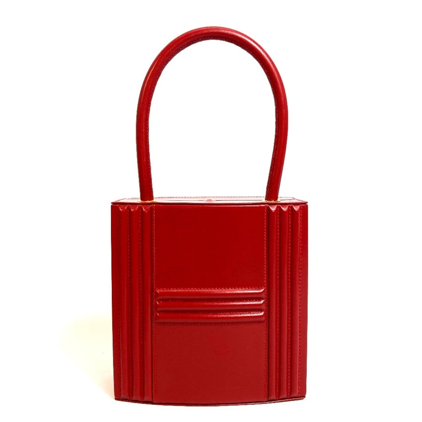 Hermes Red Color Rouge Vif Box Calf Leather Handbag ( )