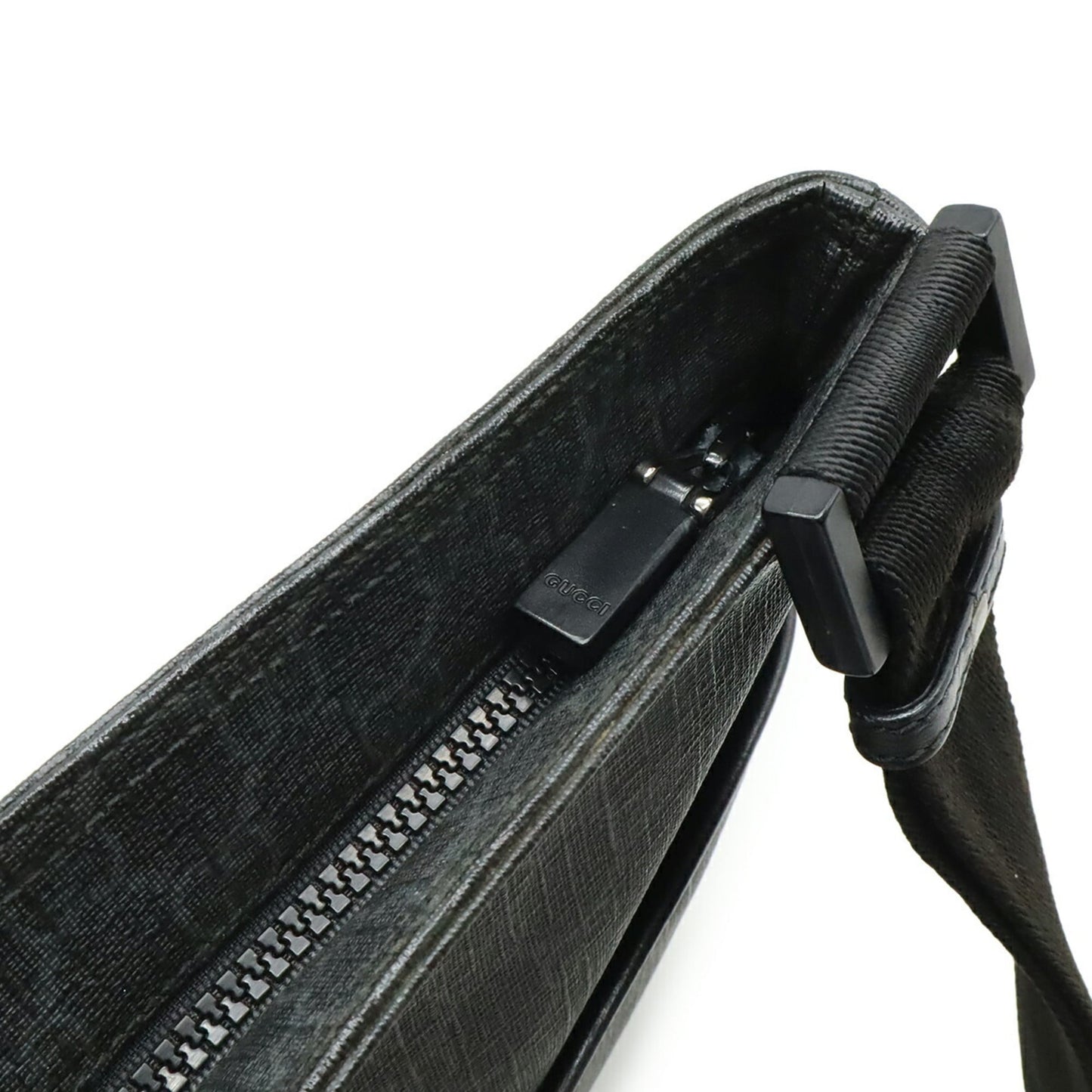 Gucci Gg Plus Black Gray Gg Supreme Leather Shoulder Bag ( )