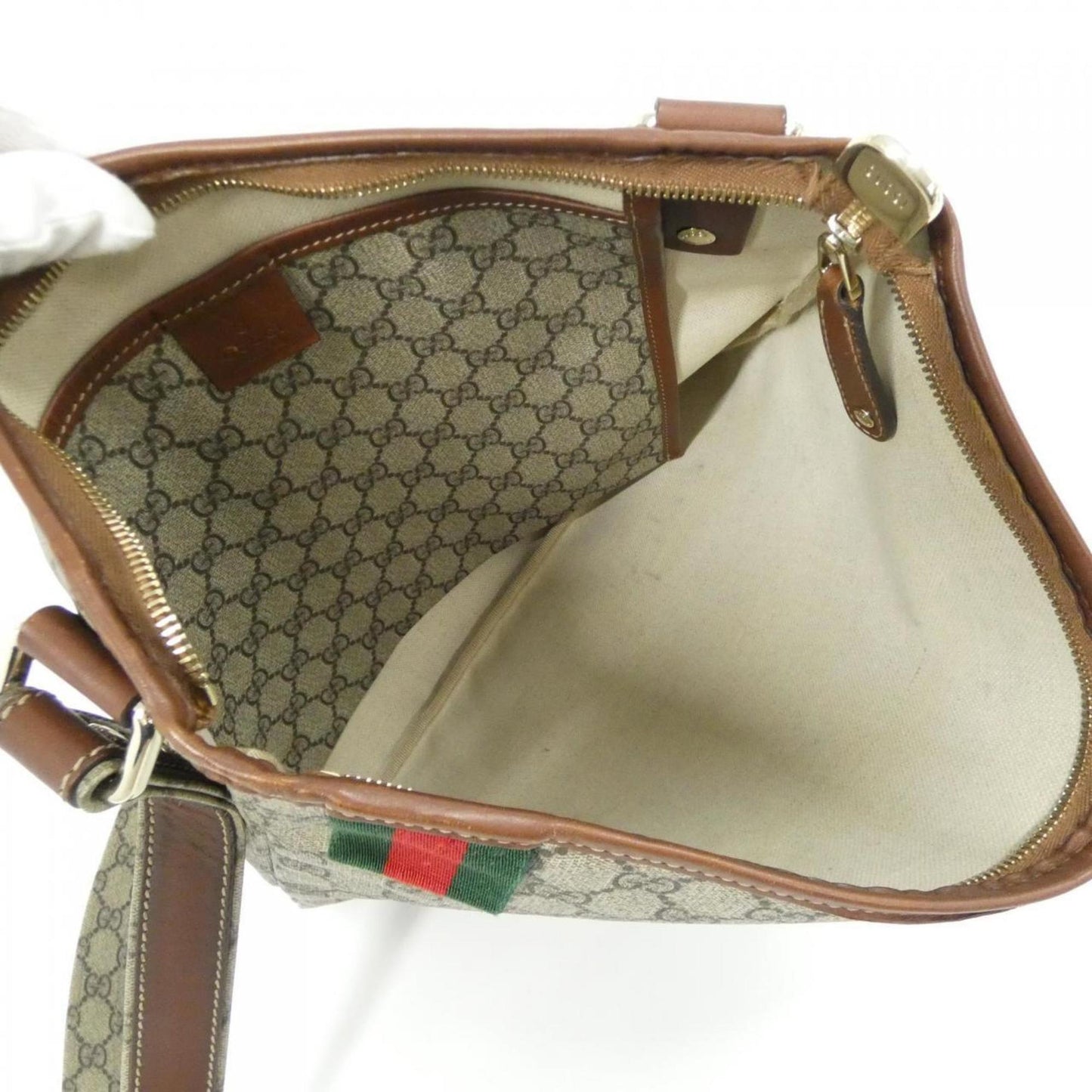 Gucci Beige Brown Gg Plus Shoulder Bag ( )