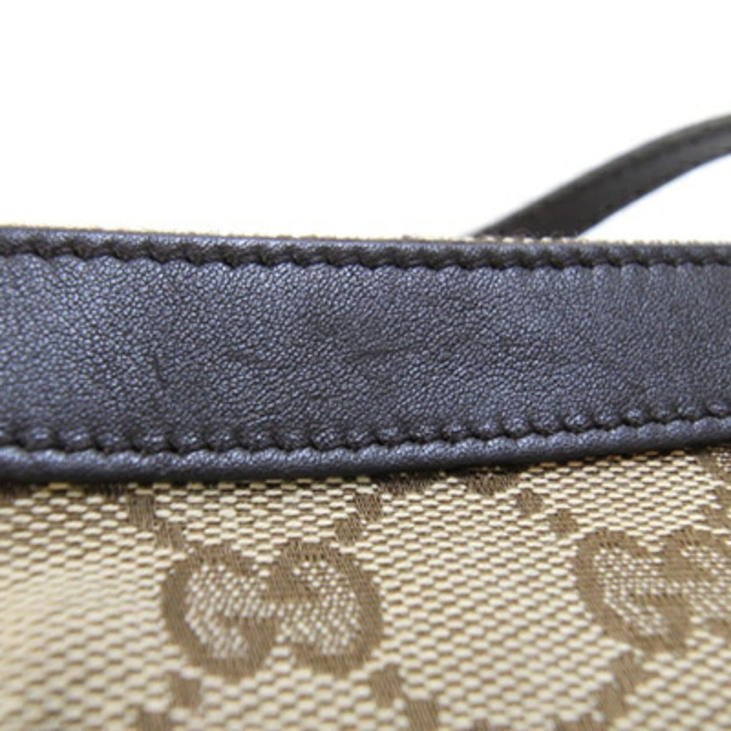 Gucci Beige Brown Canvas Leather Pochette Shoulder Bag ( )