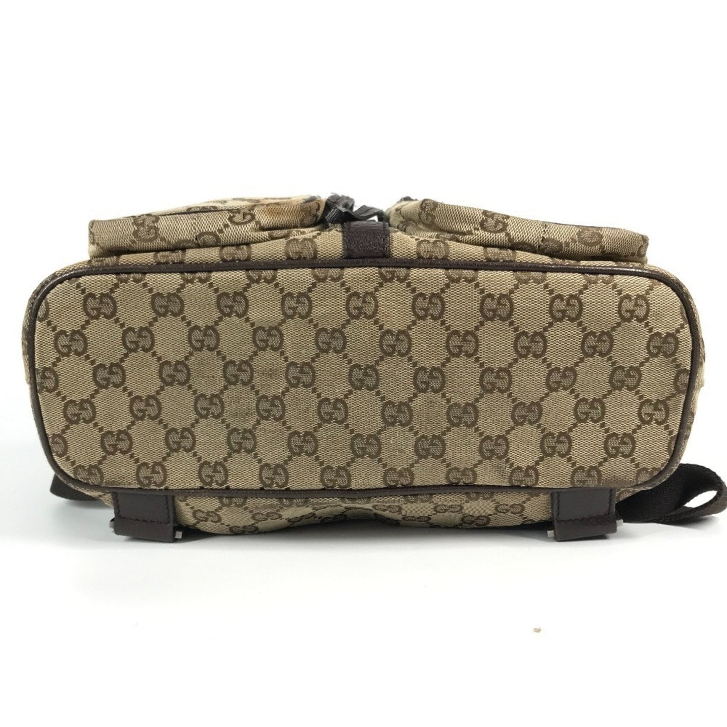 Gucci Beige Dark Brown Gg Canvas Backpack ( )