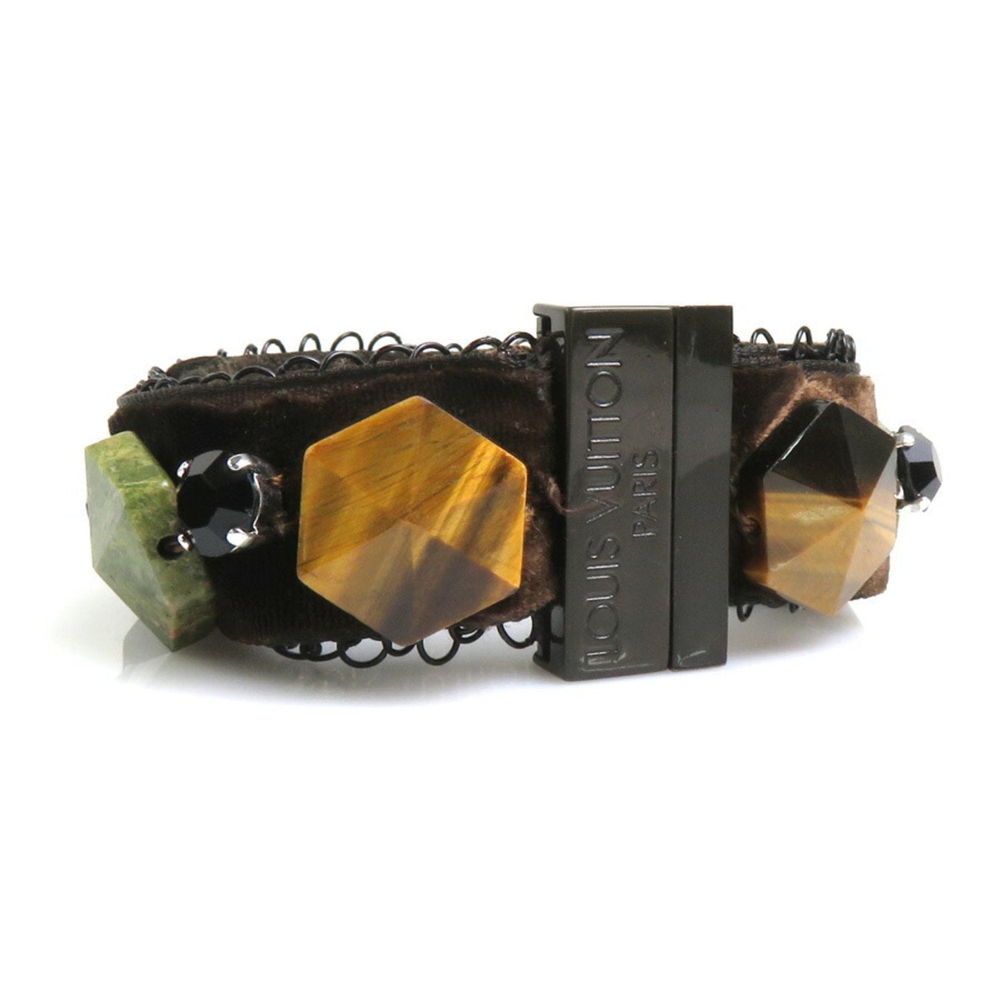LOUIS VUITTON Bracelet Velor/Stone Brown/Green Ladies