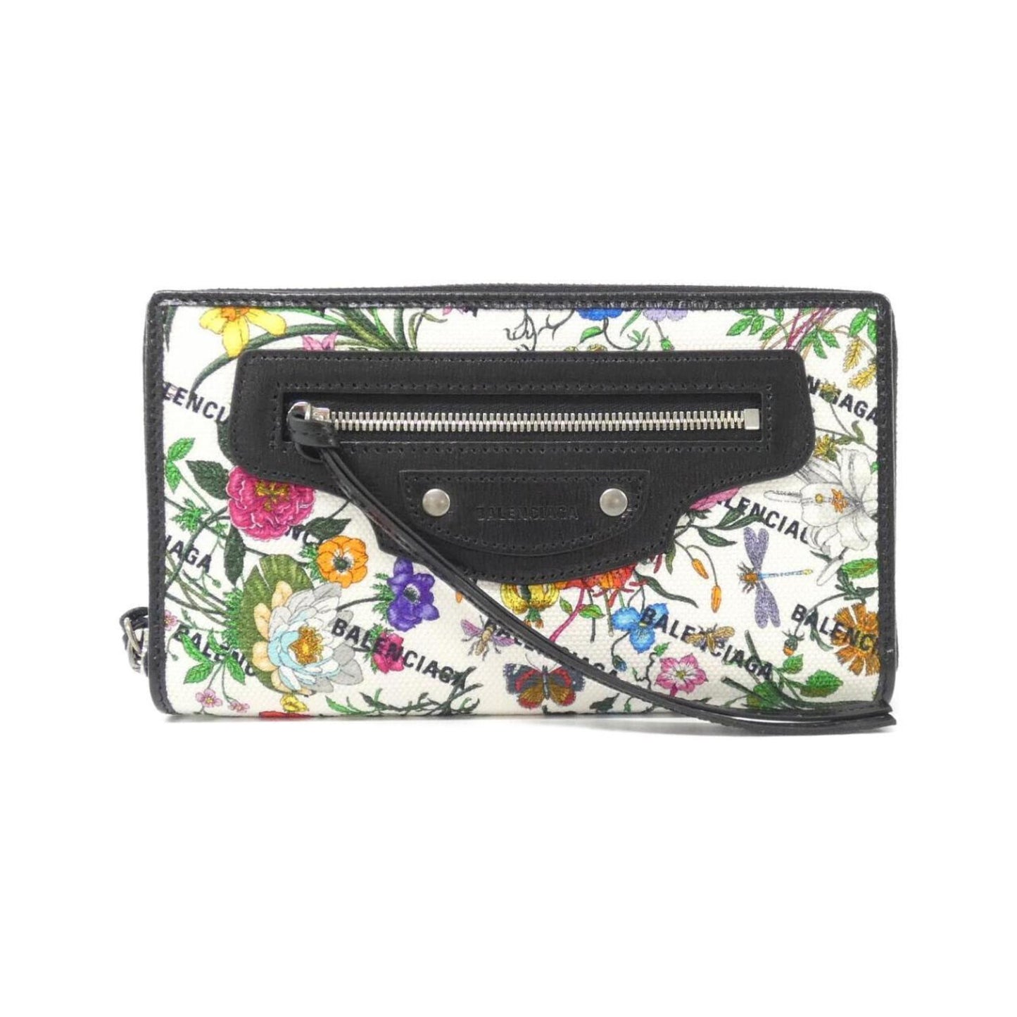 Gucci Black White Canvas Leather Long Wallet (Bi-Fold) ( )