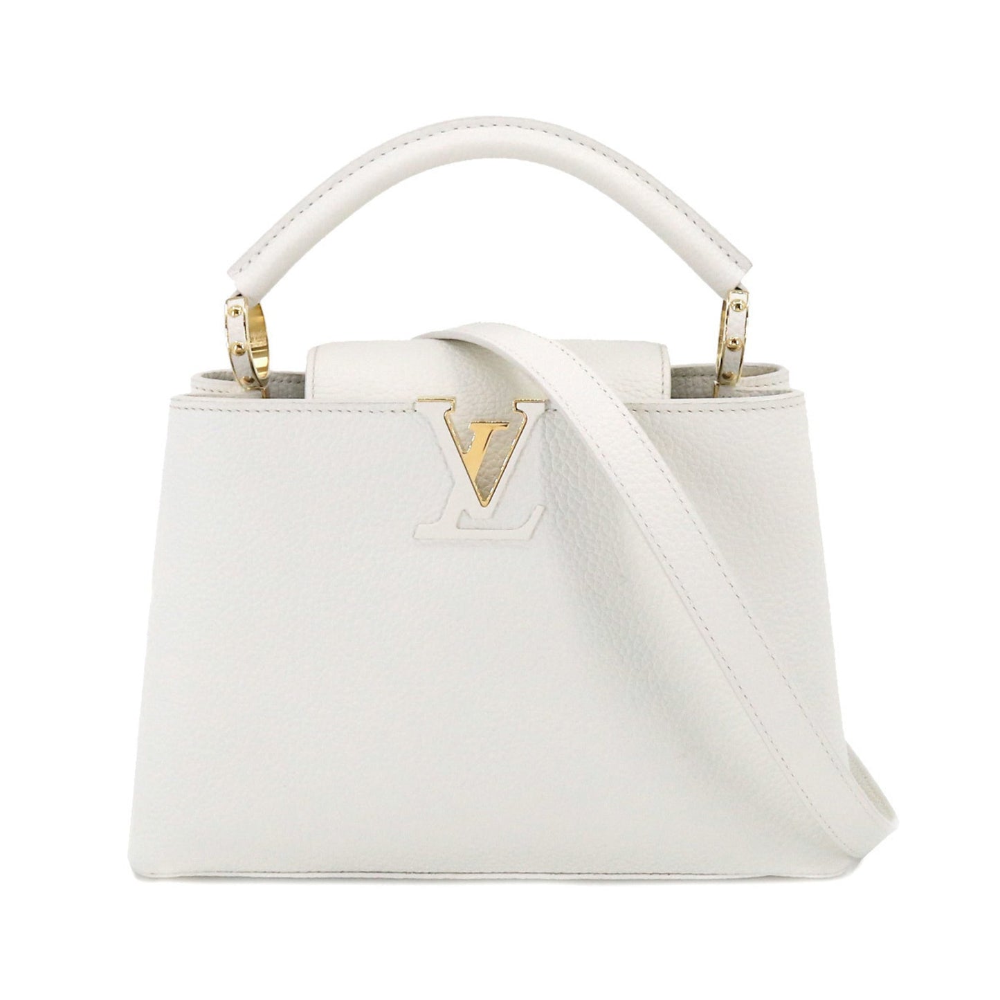LOUIS VUITTON Capucines BB 2way Hand Shoulder Bag Taurillon Leather Snow White M55832 RFID