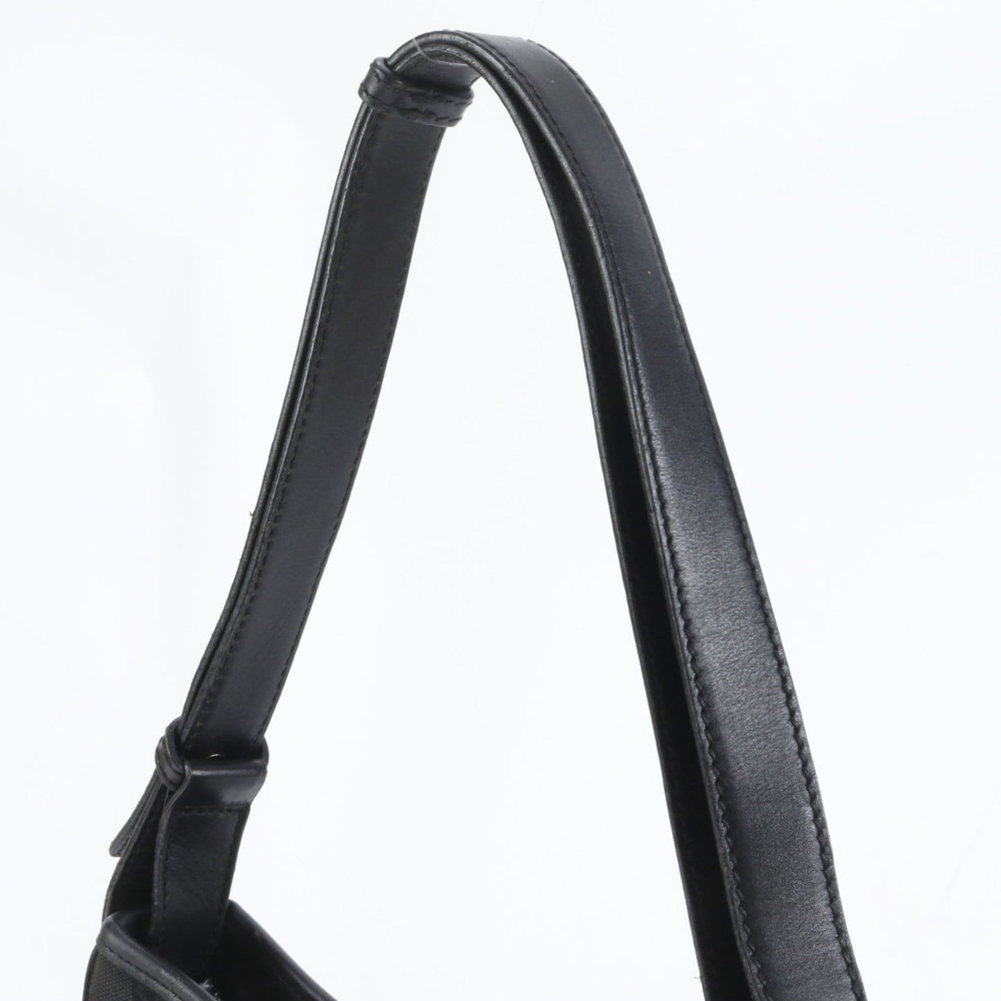 Gucci Black Leather Canvas Shoulder Bag ( )