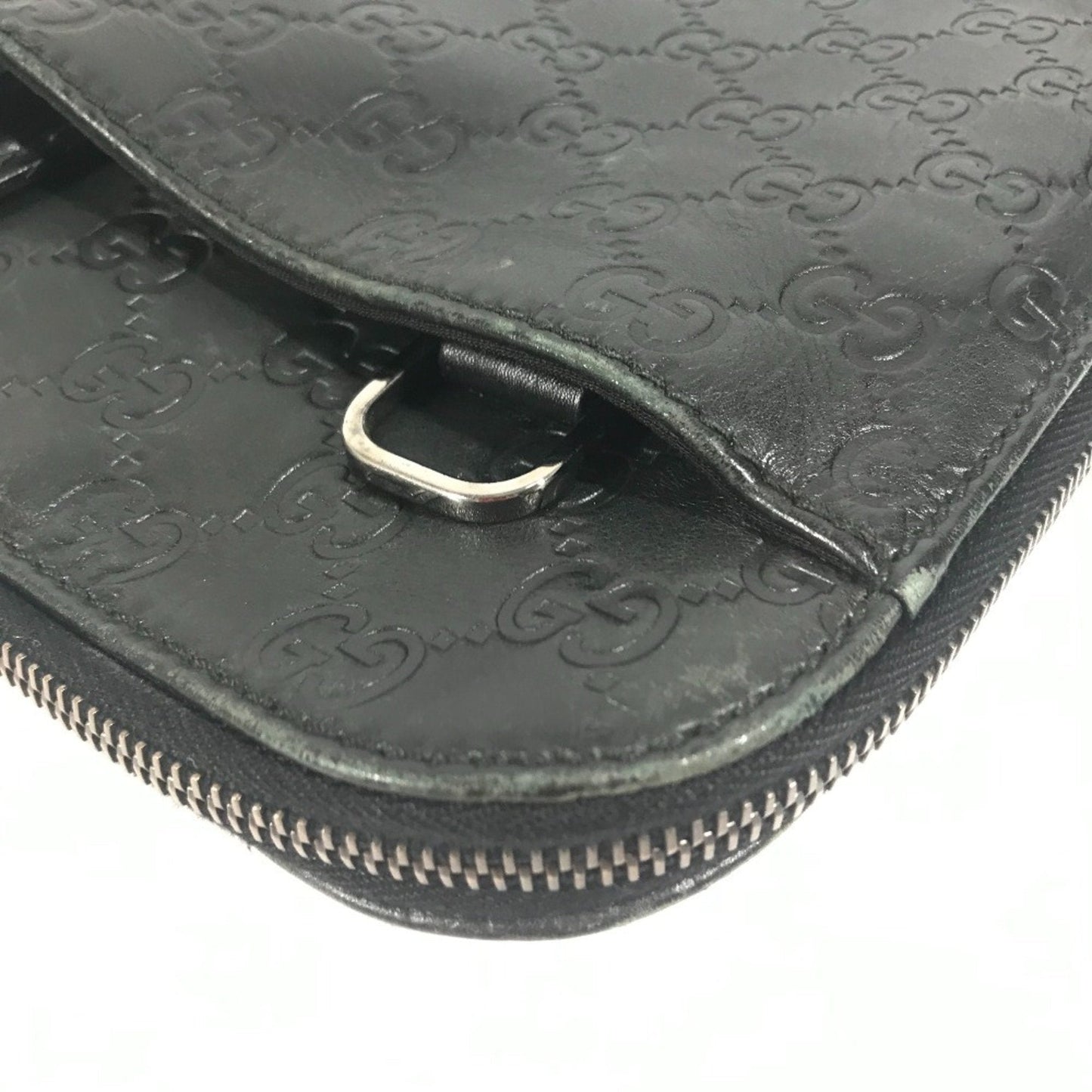 Gucci Black Gg Leather Briefcase Handbag Tote Bag ( )