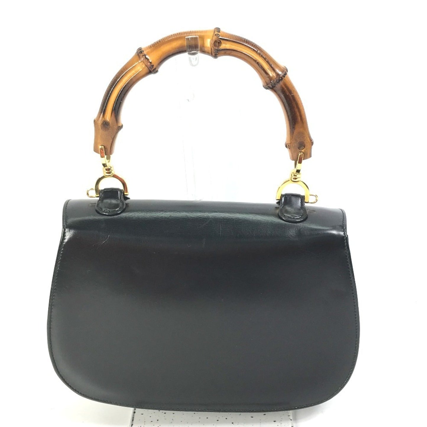 Gucci Black Leather Bamboo Handbag ( )